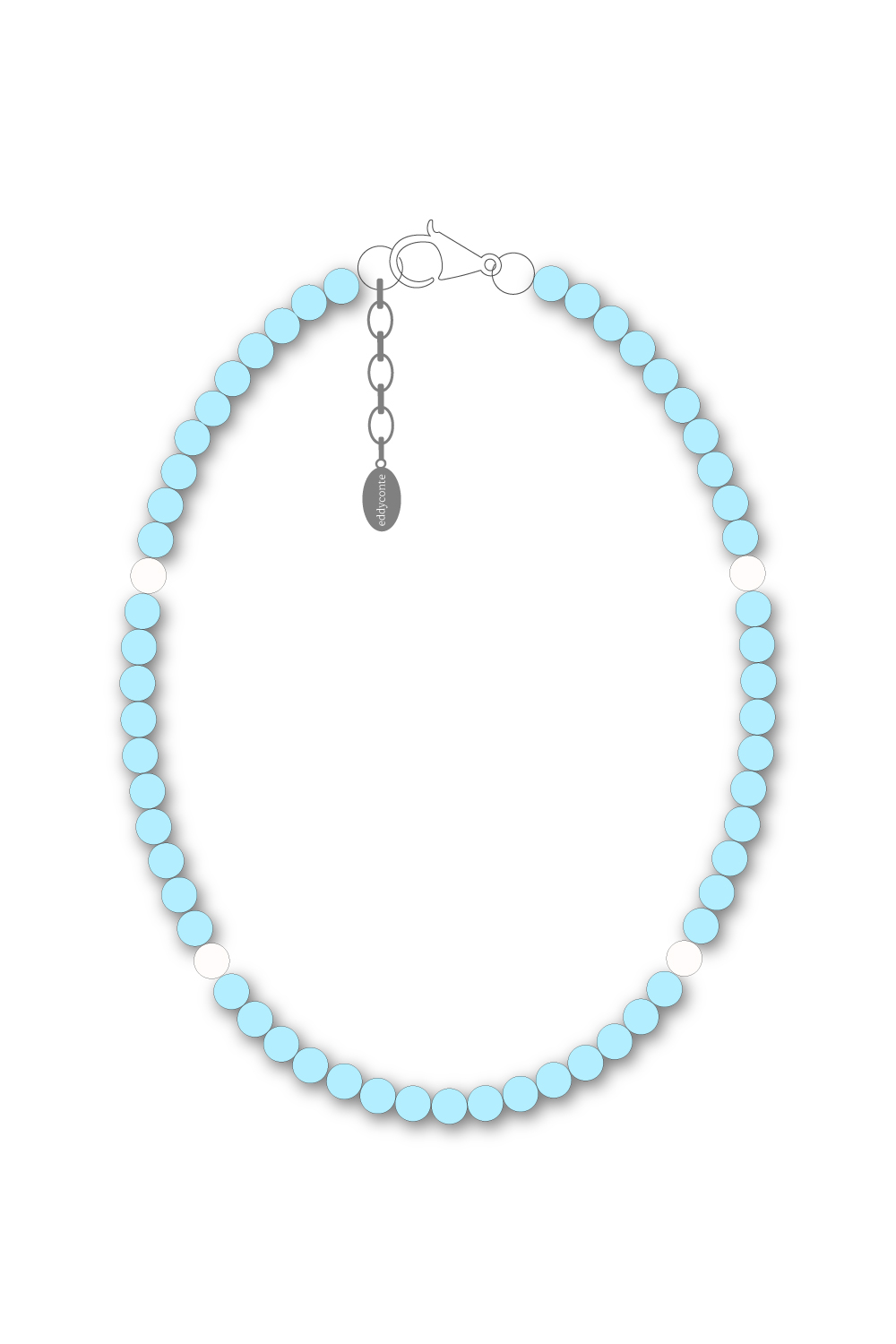 4mm beads necklace skyblue