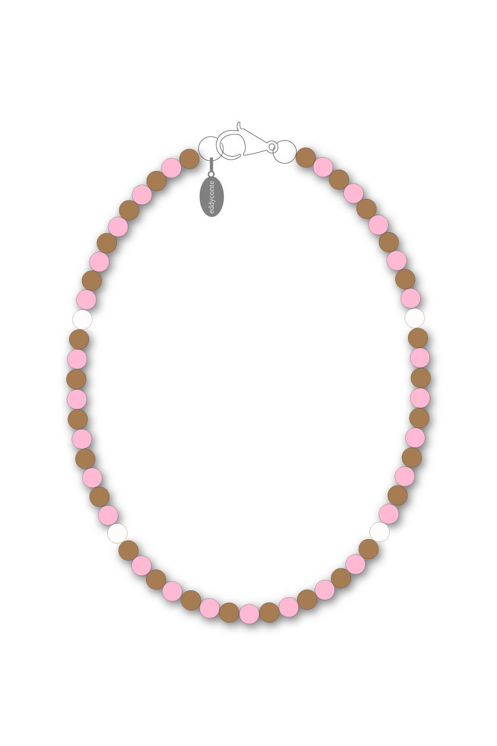 4mm beads necklace brownpink