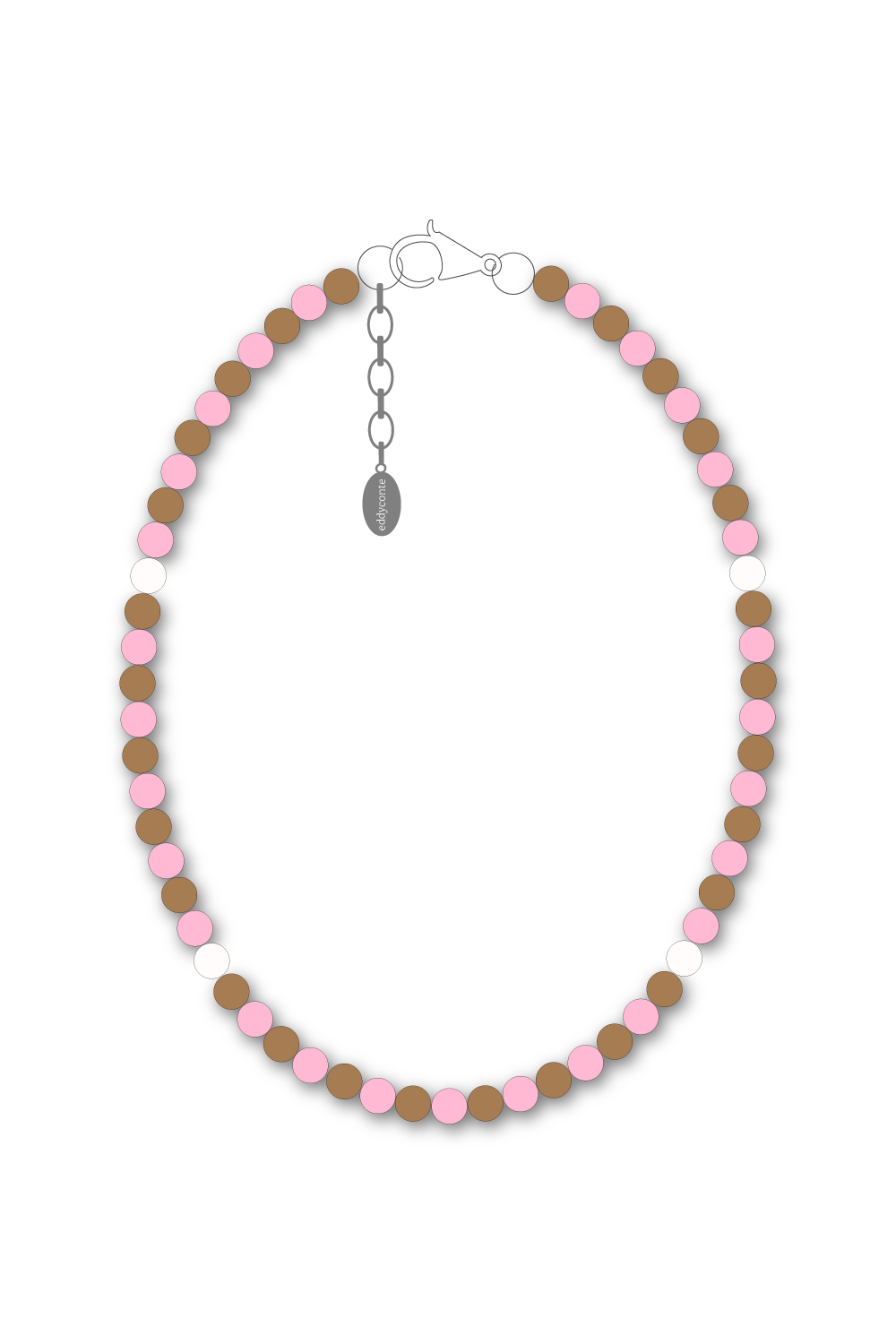 4mm beads necklace brownpink