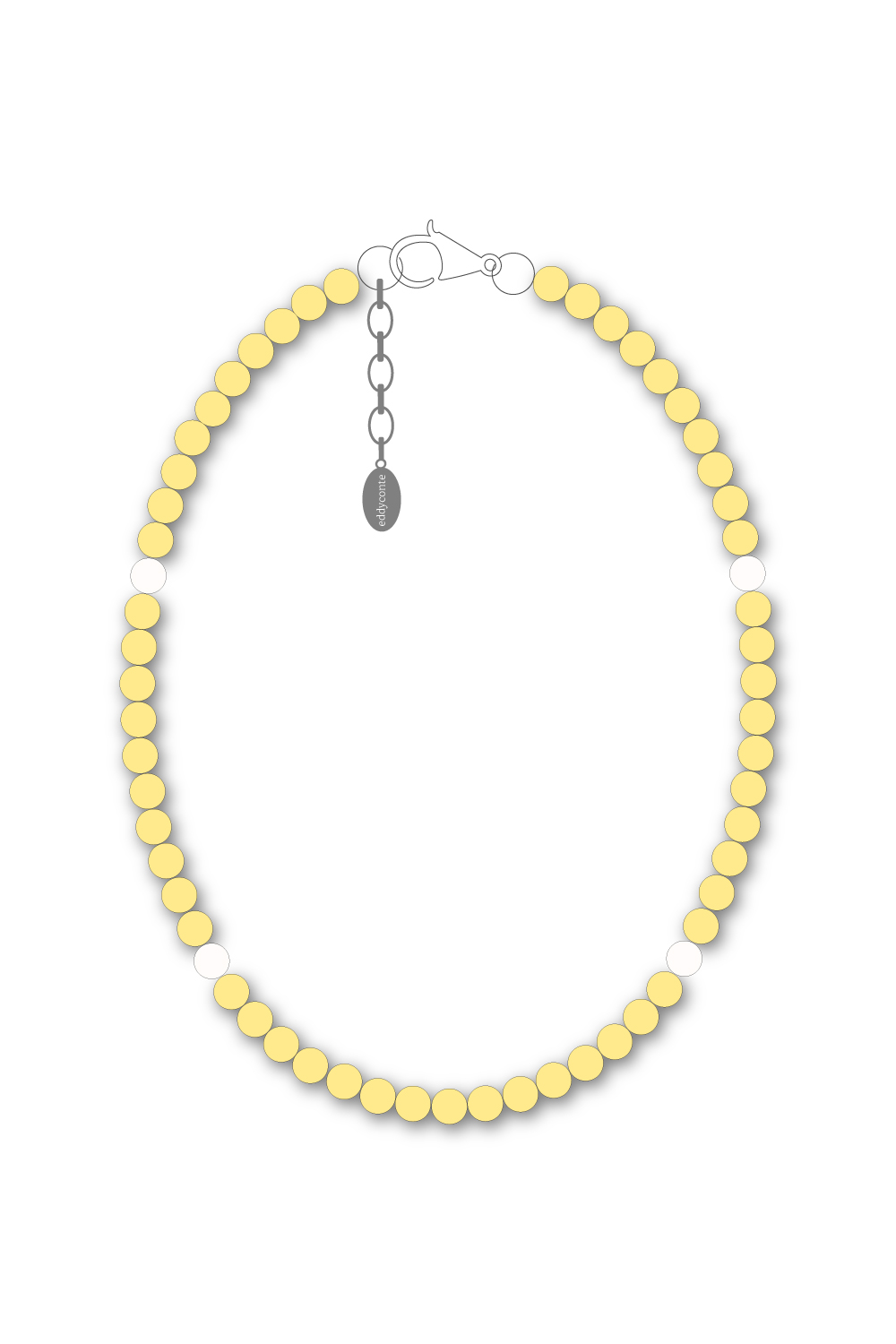 4mm beads necklace yellow