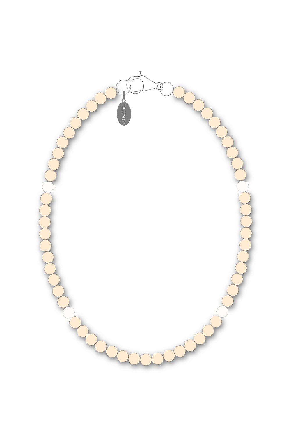 4mm beads necklace cream