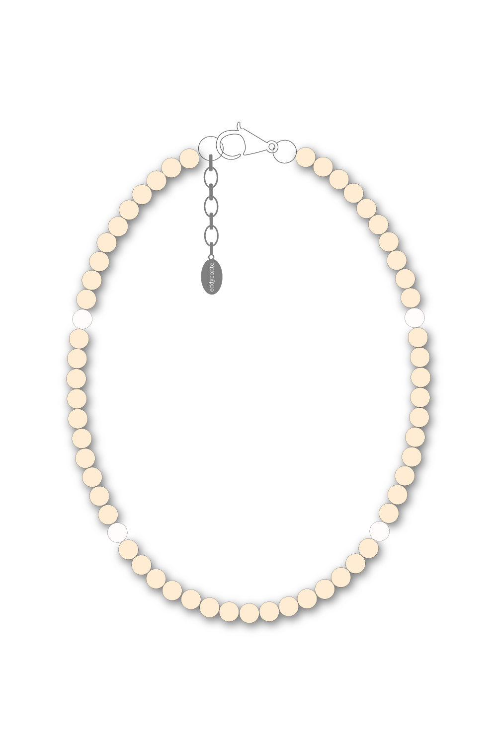 4mm beads necklace cream