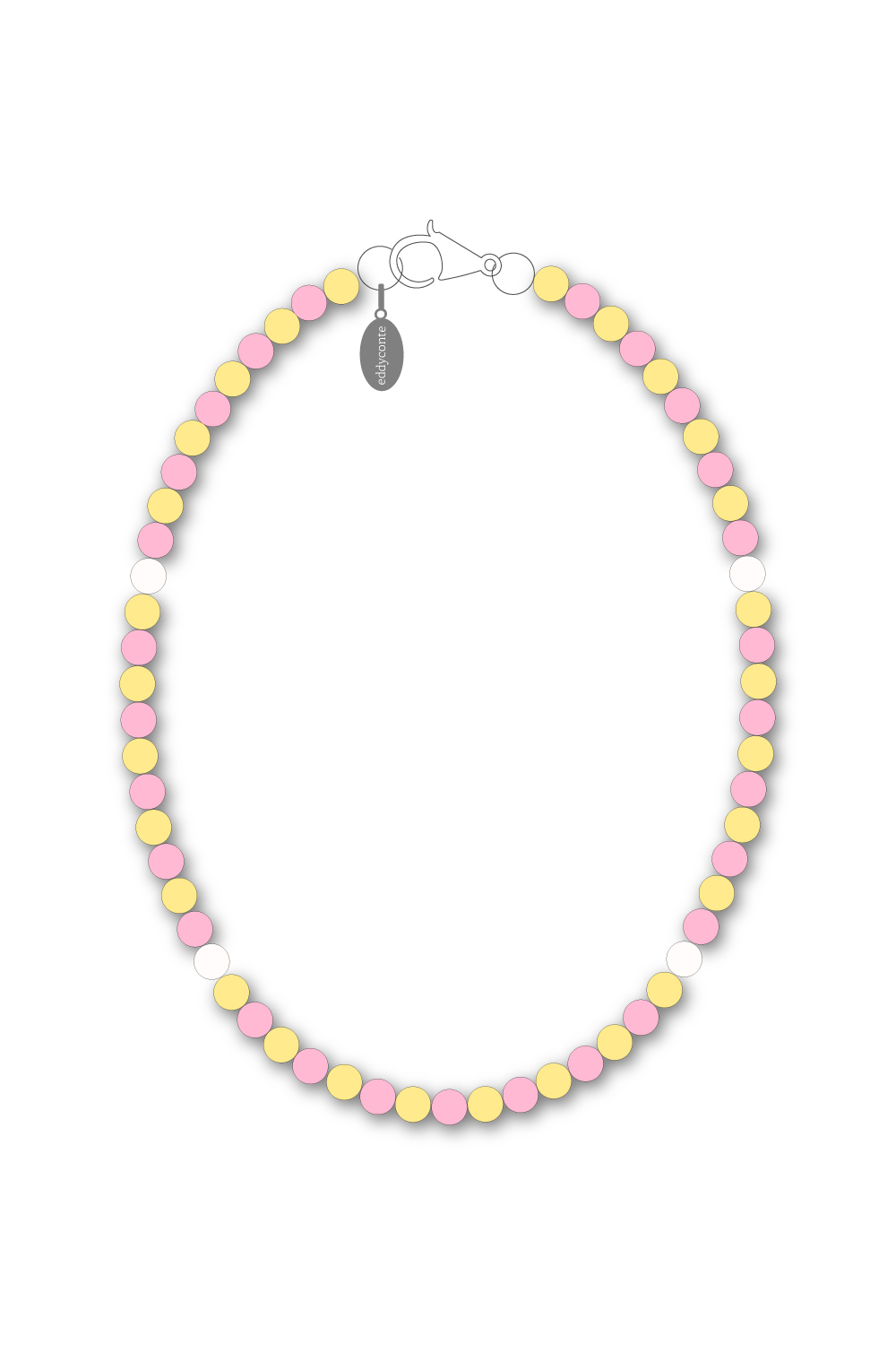 4mm beads necklace yellowpink