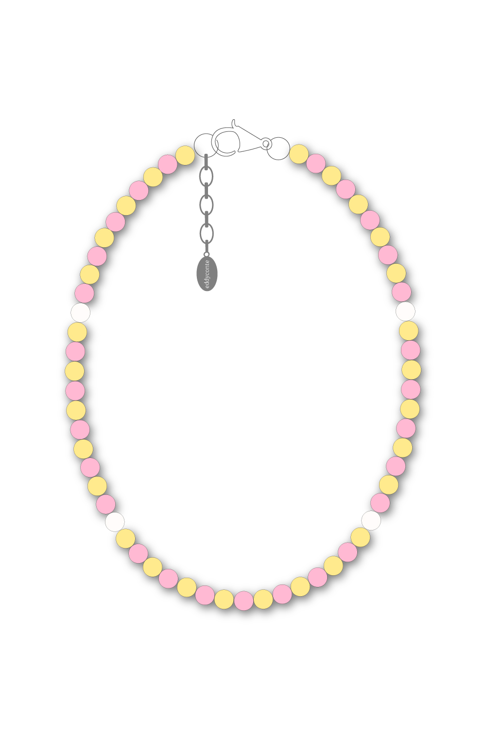 4mm beads necklace yellowpink