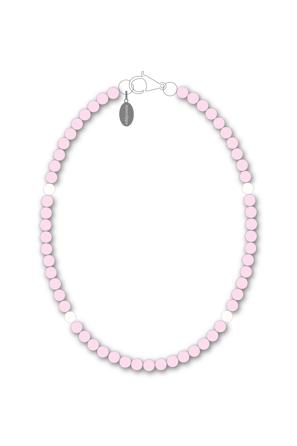 4mm beads necklace babypink