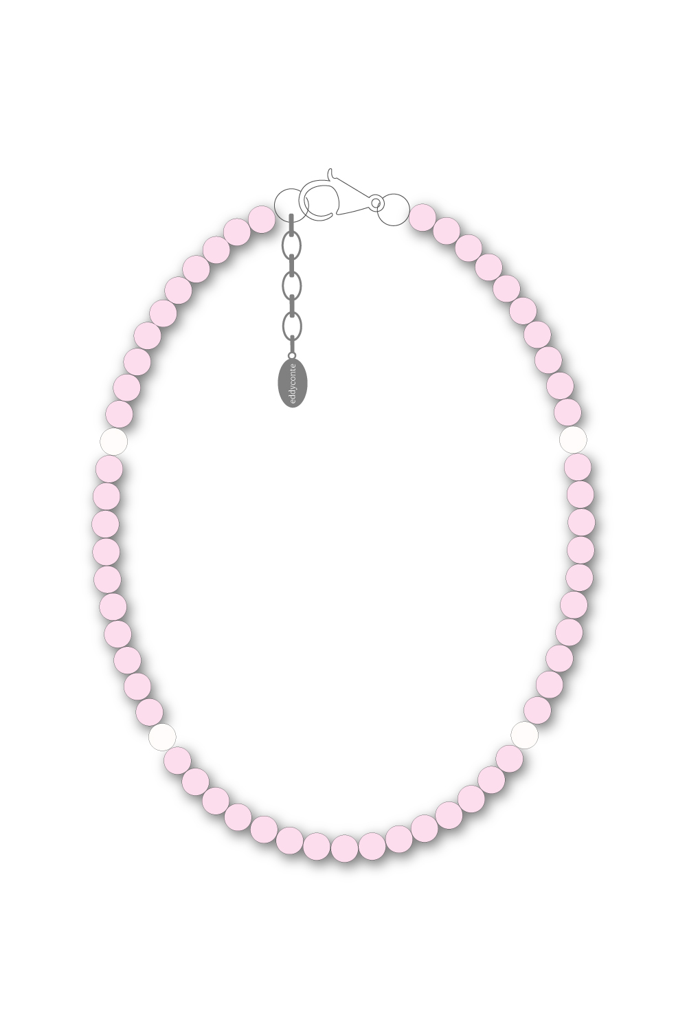4mm beads necklace babypink