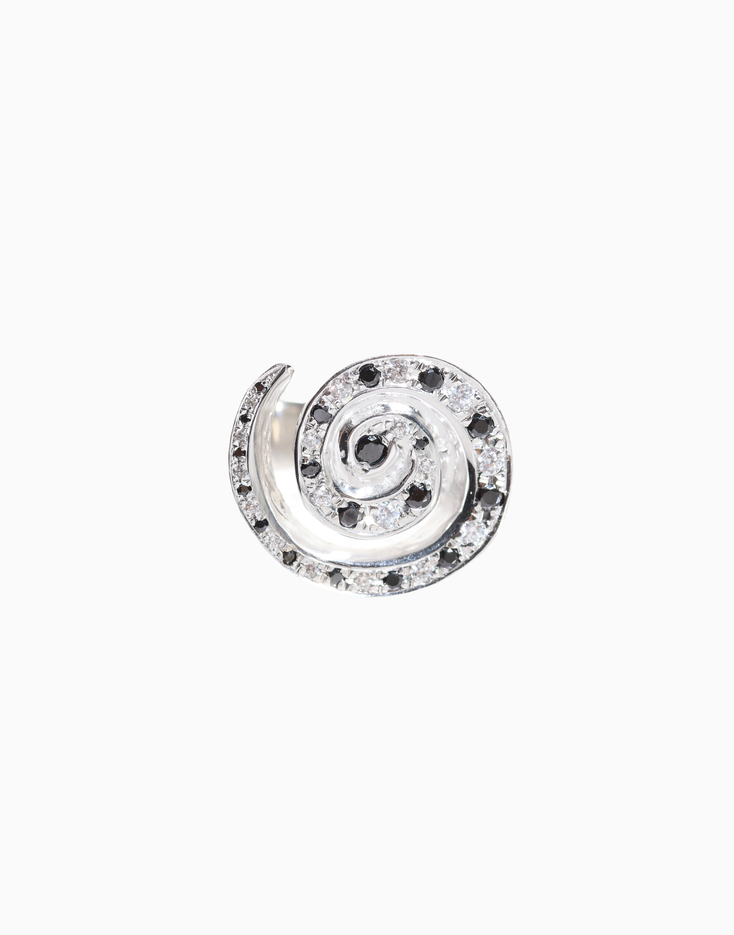 Crystal Vortex 반지 제트 블랙
