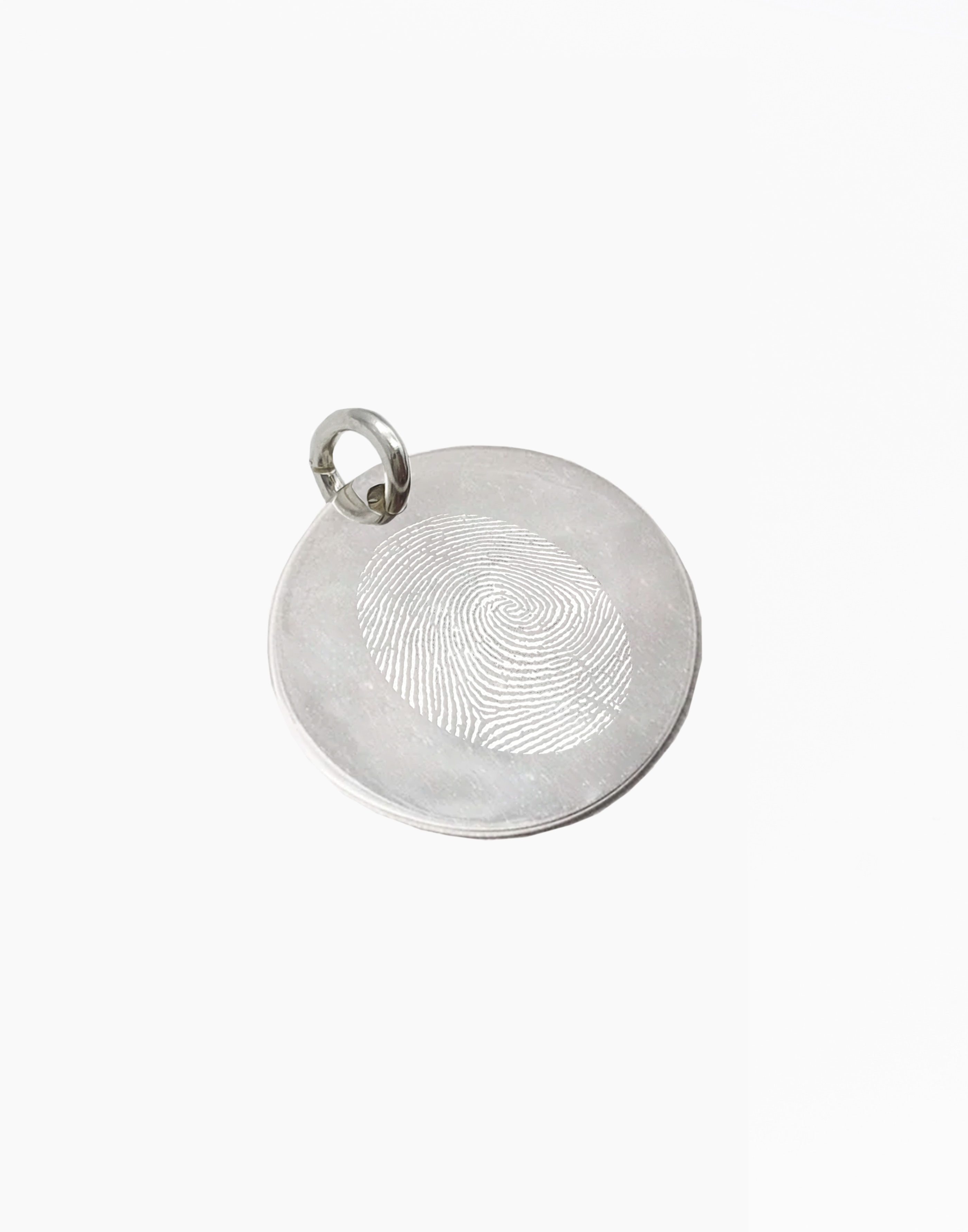 커스텀 실버 지문 원형 팬던트 Custom Fingerprint Circular Pendant
