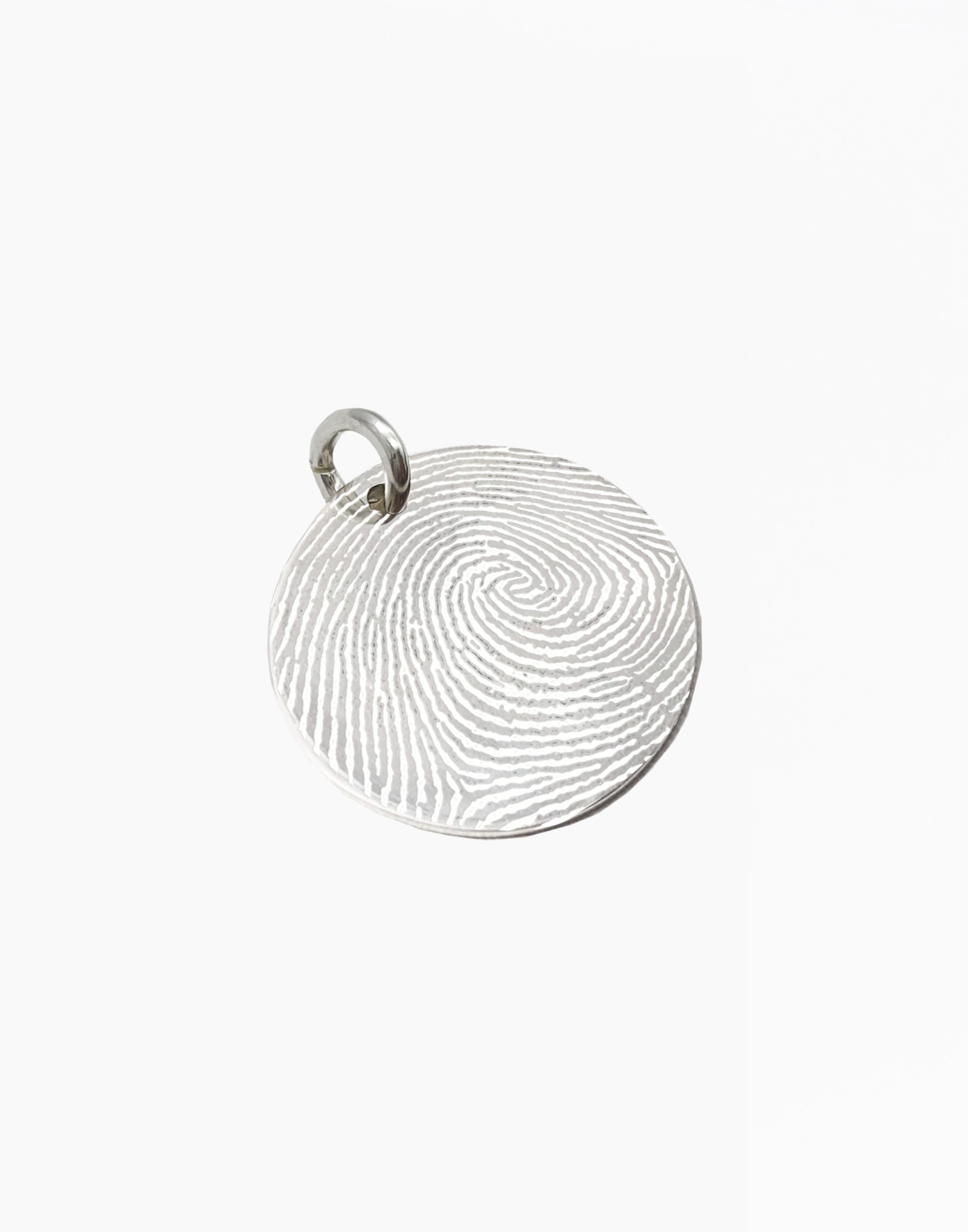 커스텀 실버 지문 원형 팬던트 Custom Fingerprint Circular Pendant