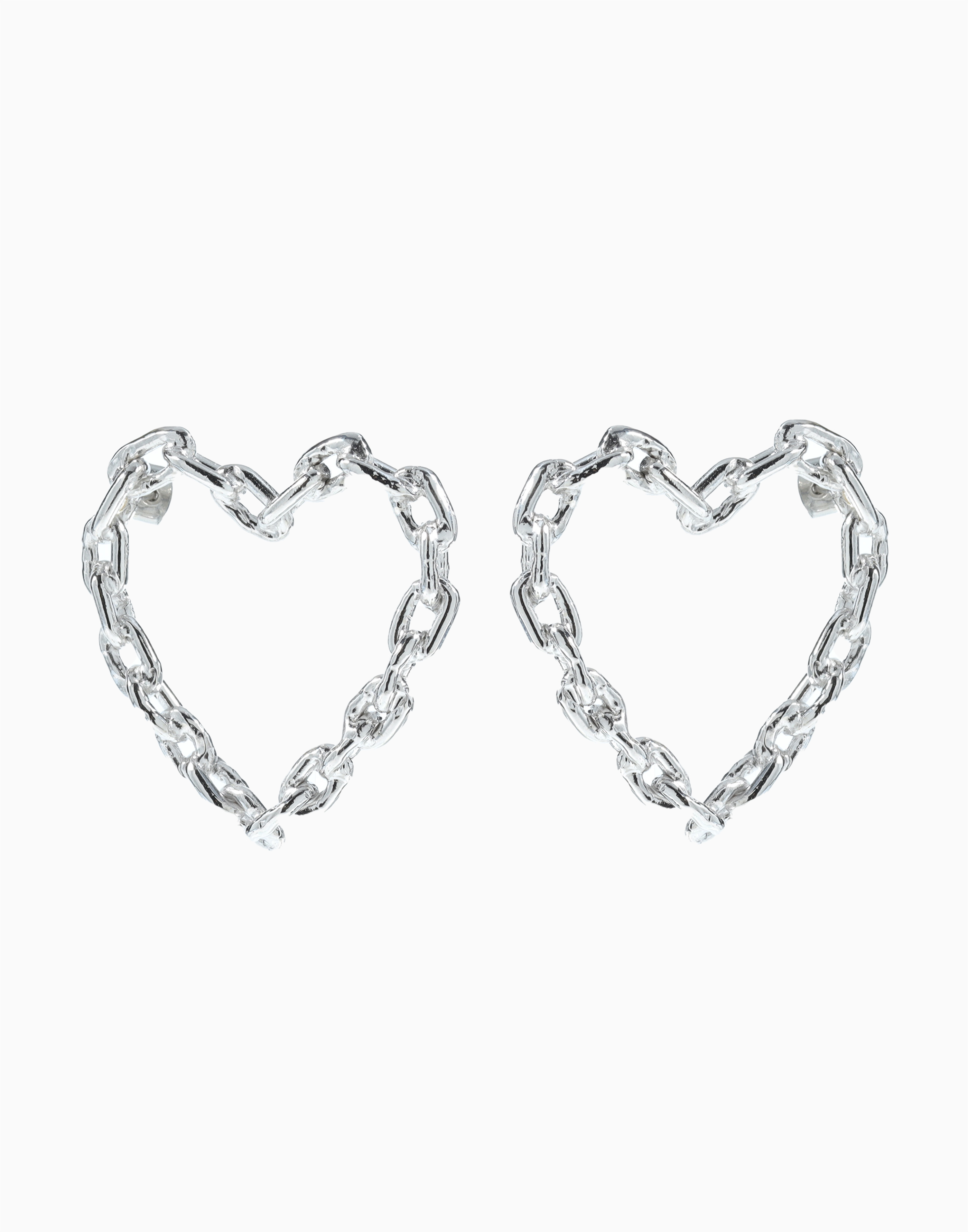 Chained 하트 스터드 귀걸이