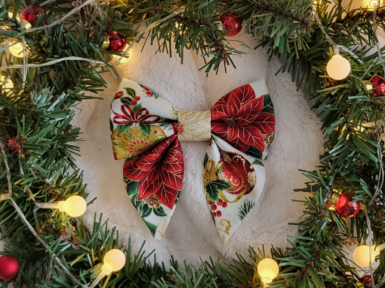 Poinsettia Bow + Bow Tie