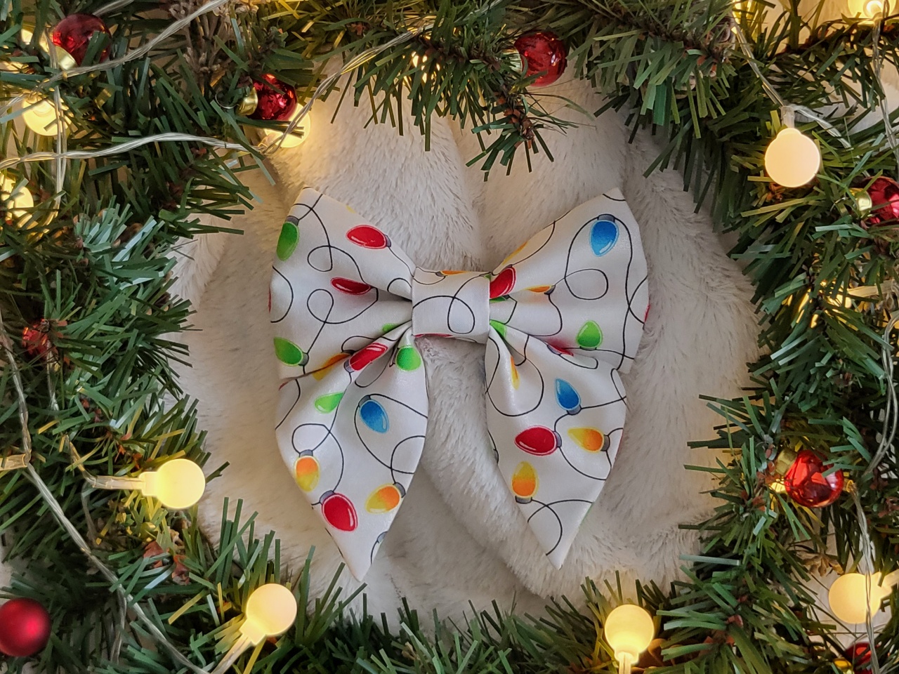 Christmas Light Bulbs Bow + Bow Tie