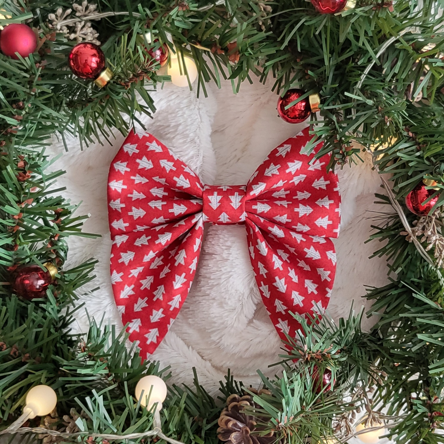 Red Christmas Tree Bow + Bow tie
