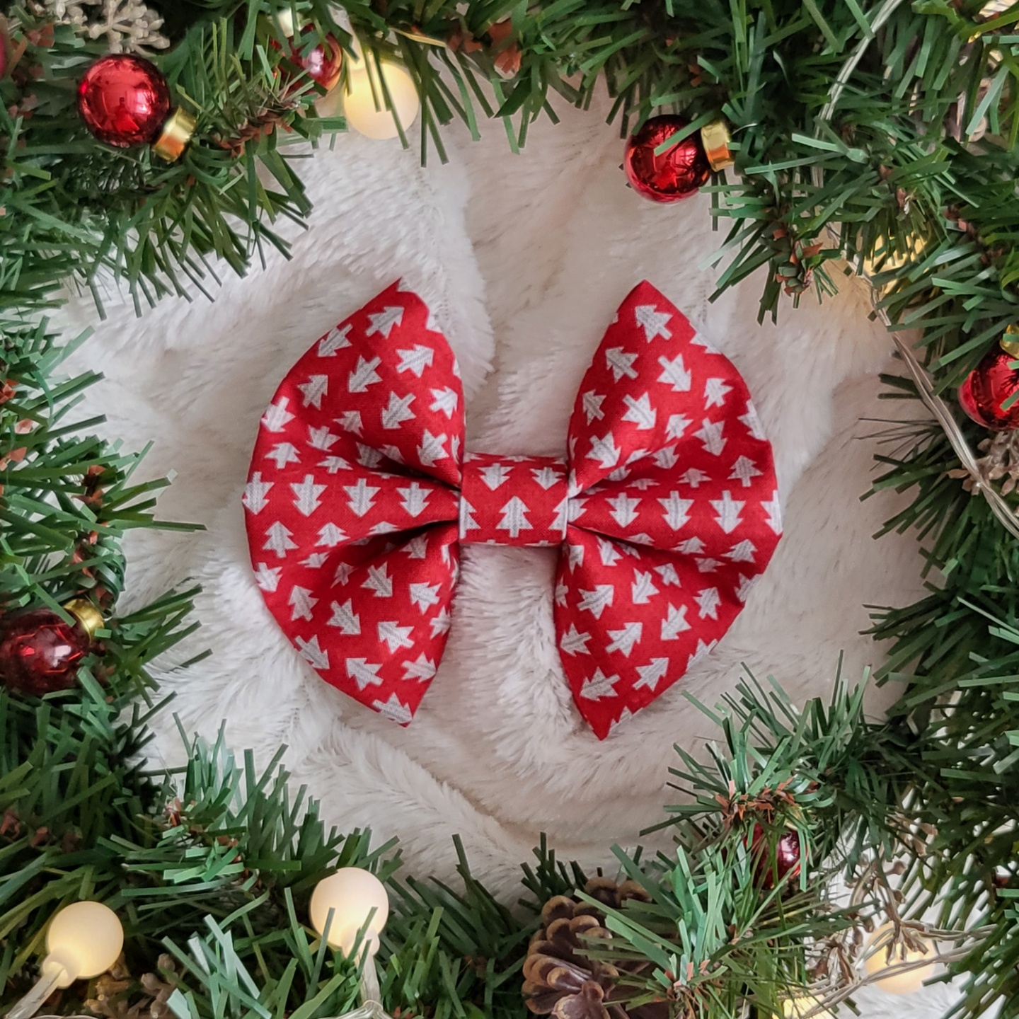 Red Christmas Tree Bow + Bow tie