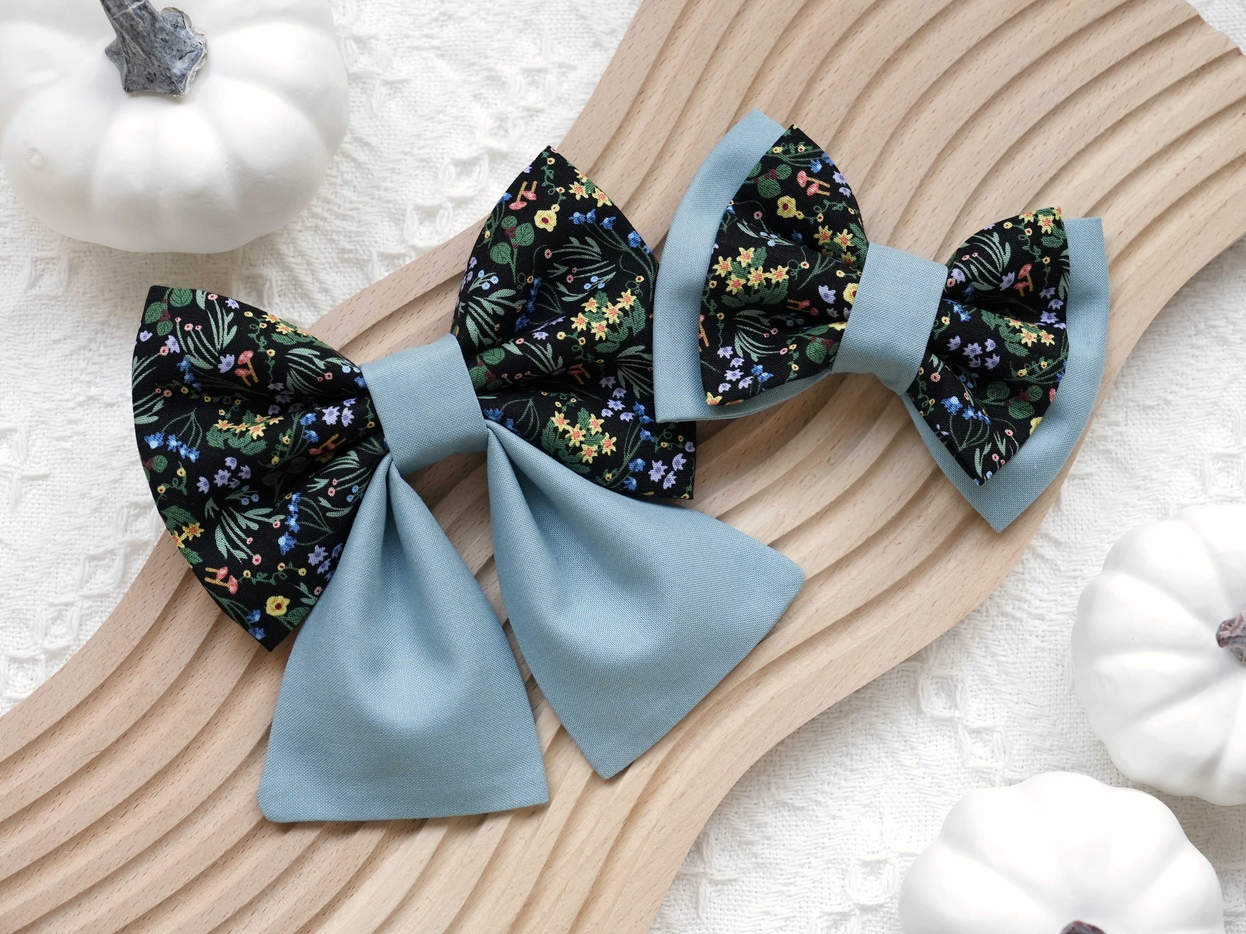 MIDNIGHT BLOOM multicolor bow + bow tie