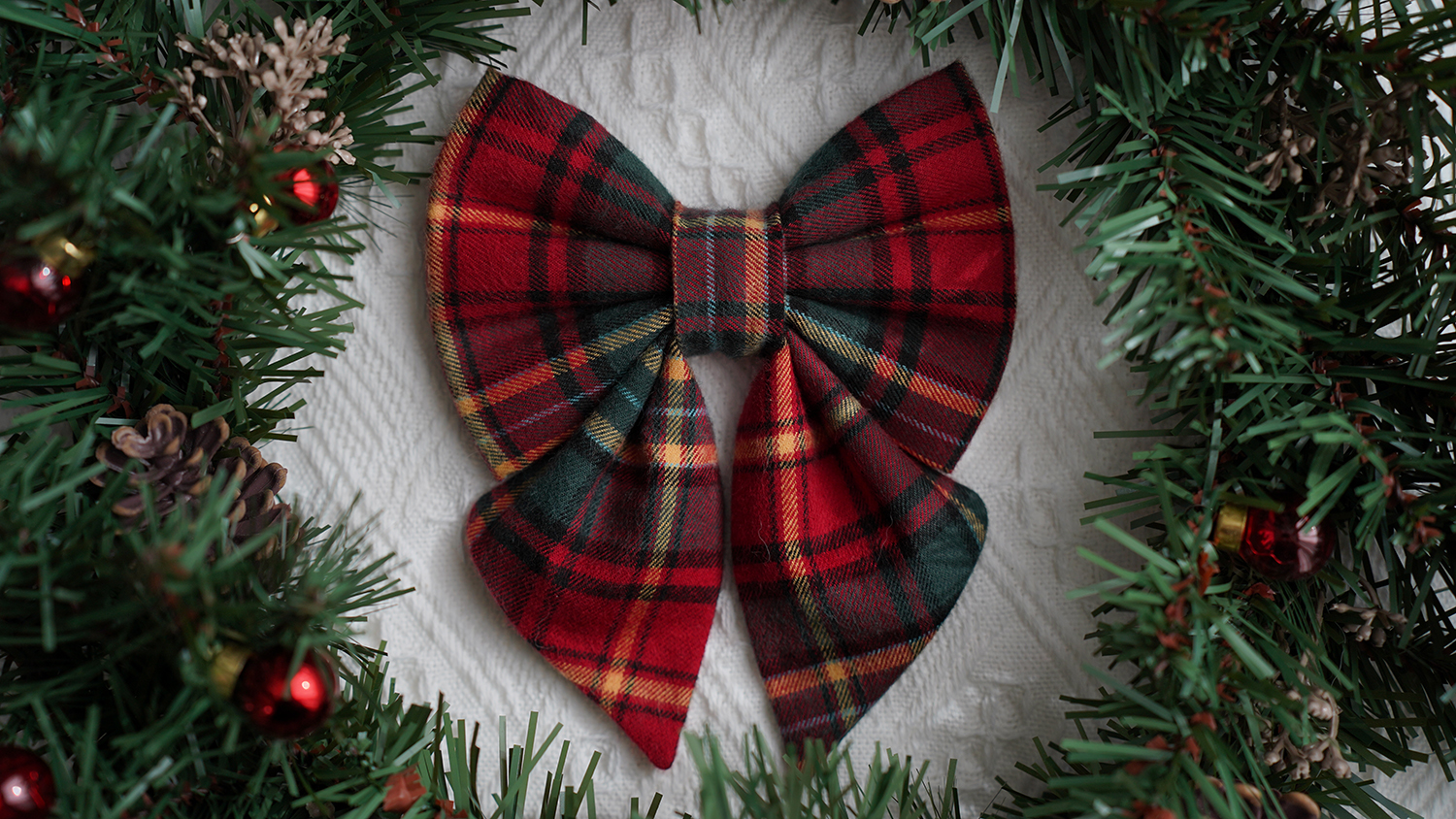Holiday Tartan bow + bow tie