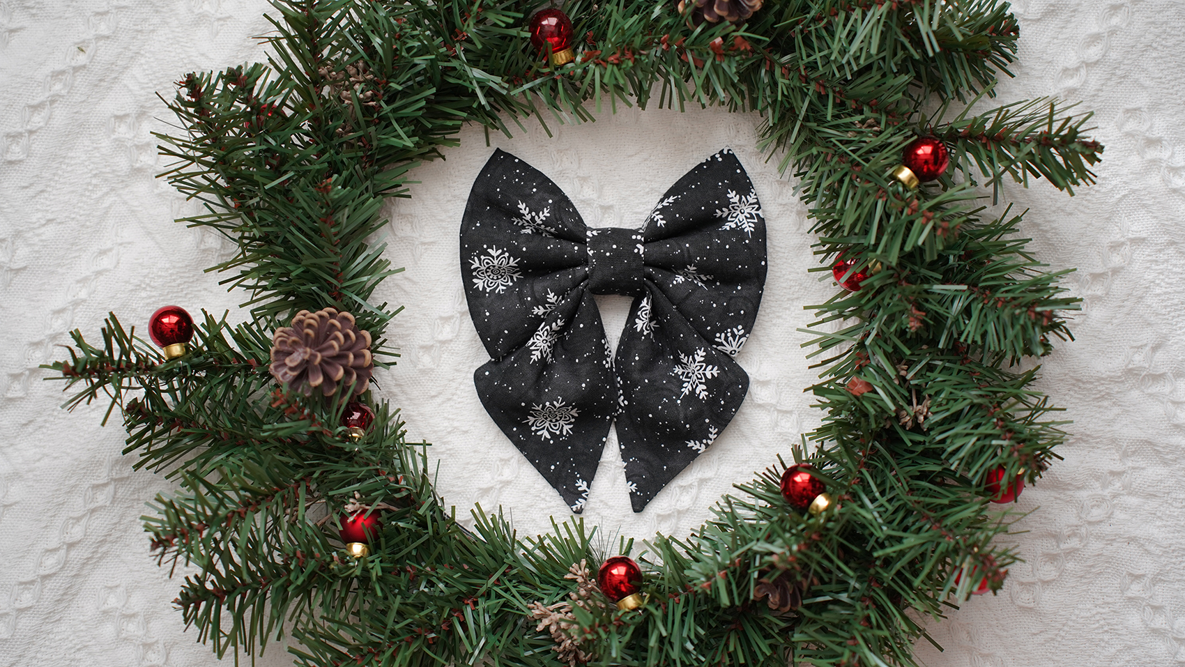Snowy Night bow + bow tie