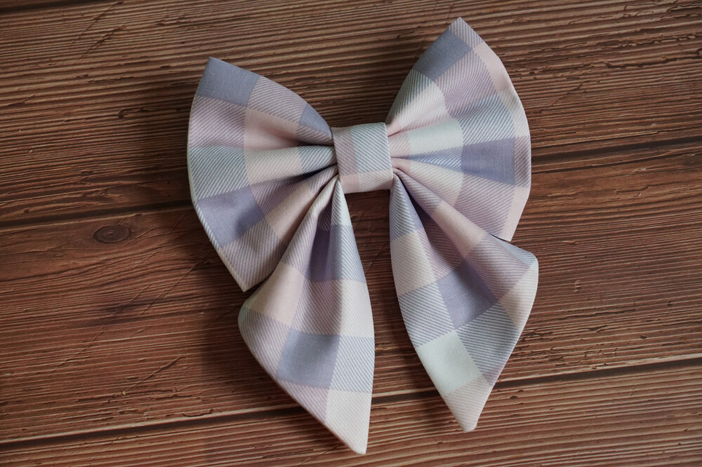 LAVENDER PLAID bow + bow tie
