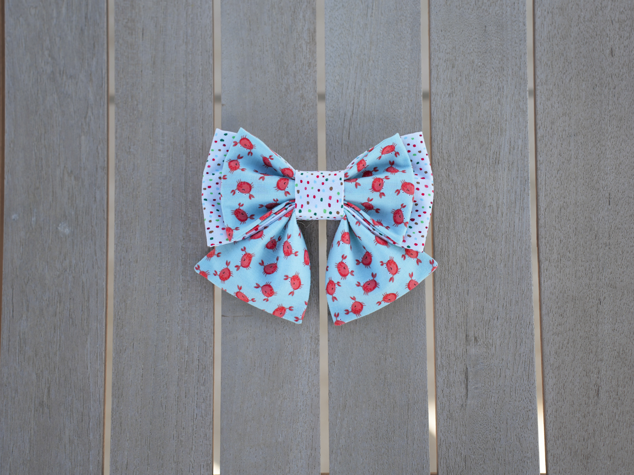 Dotty Crabby multicolor bow + bow tie