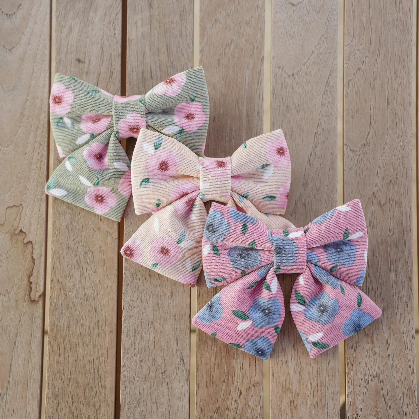 Floral Corduroy bow + bow tie