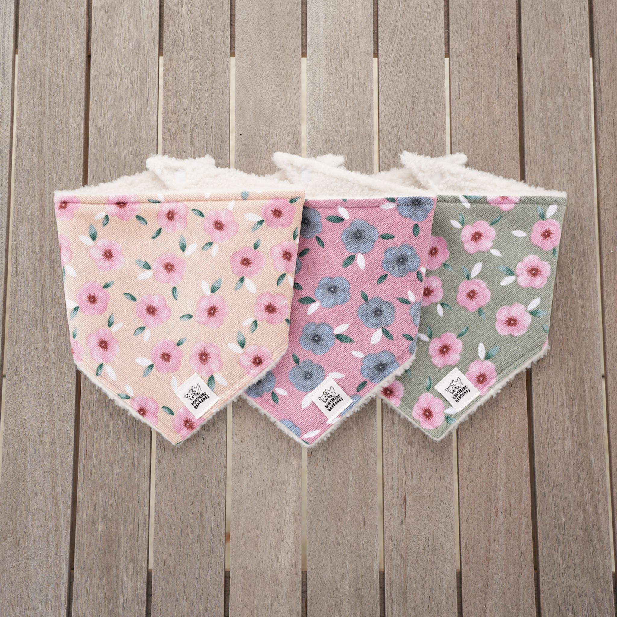 Floral Corduroy Fleece bandana