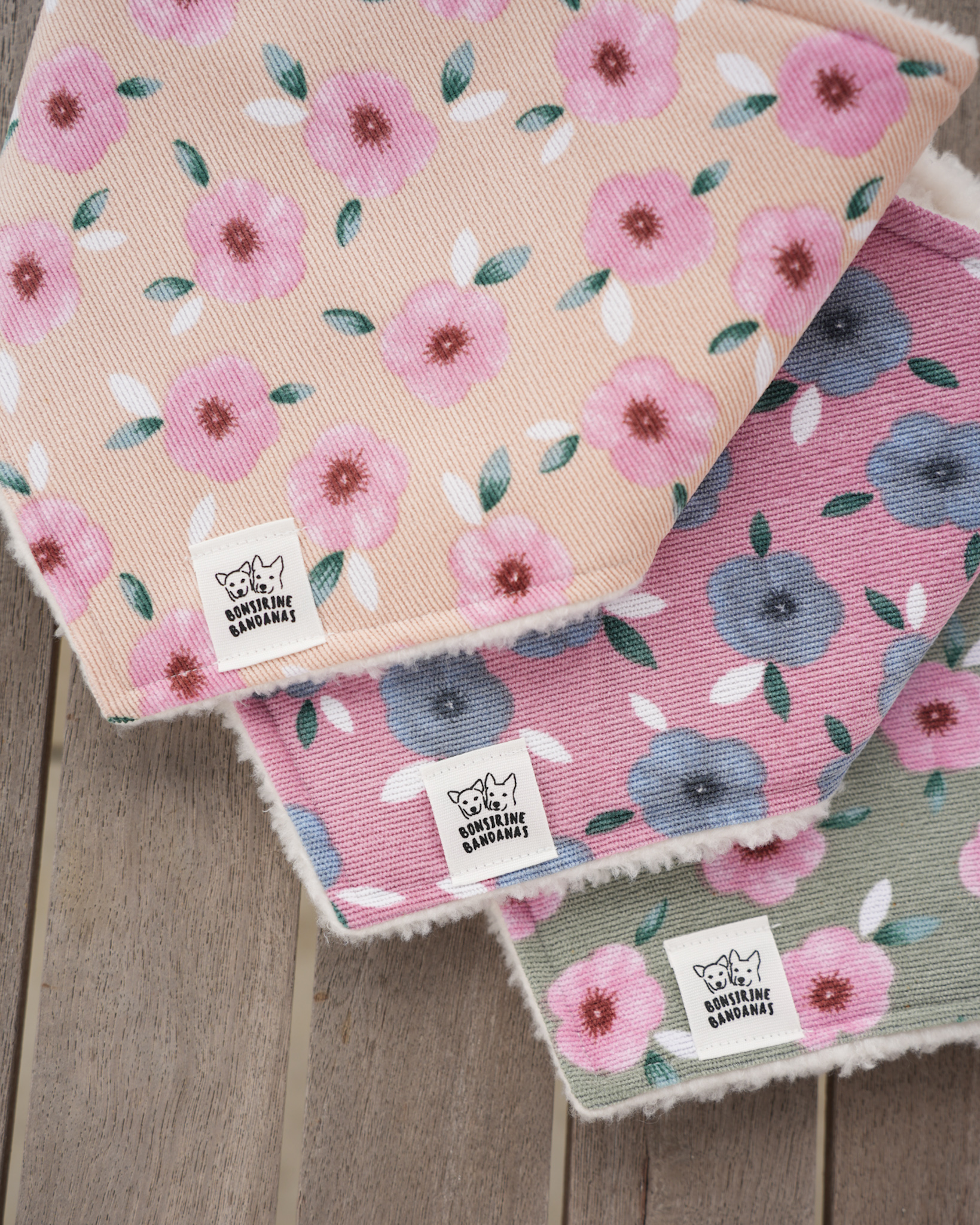 Floral Corduroy Fleece bandana