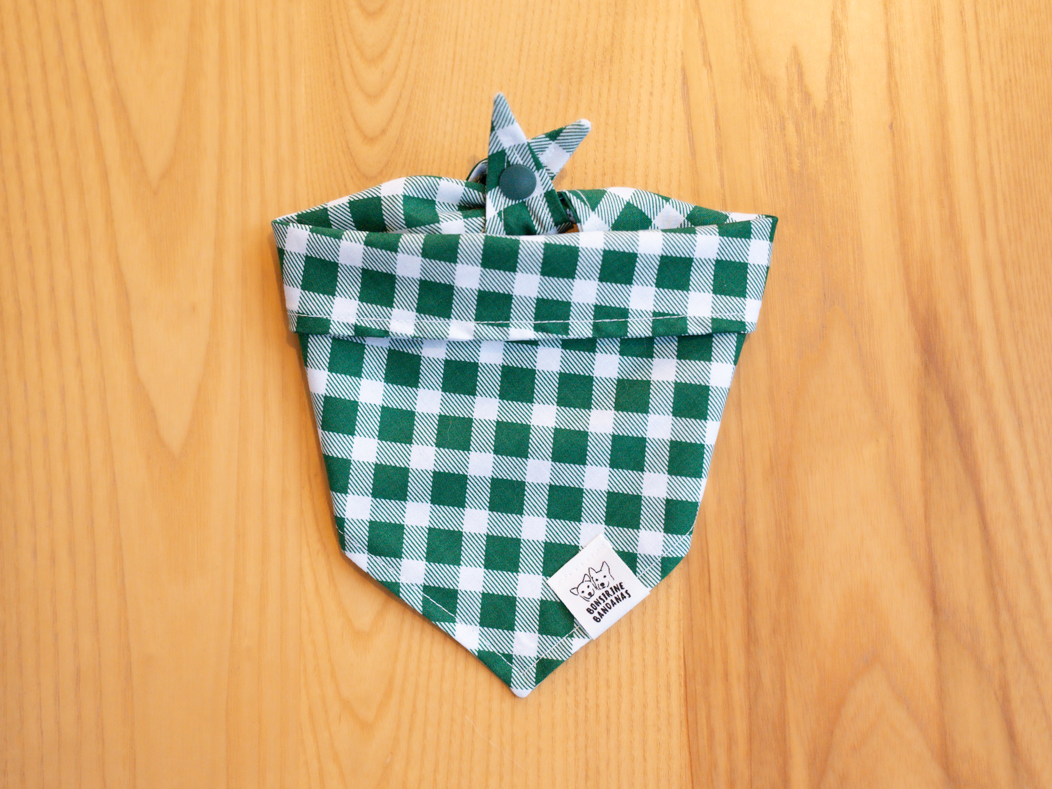 Howliday Green Plaid bandana