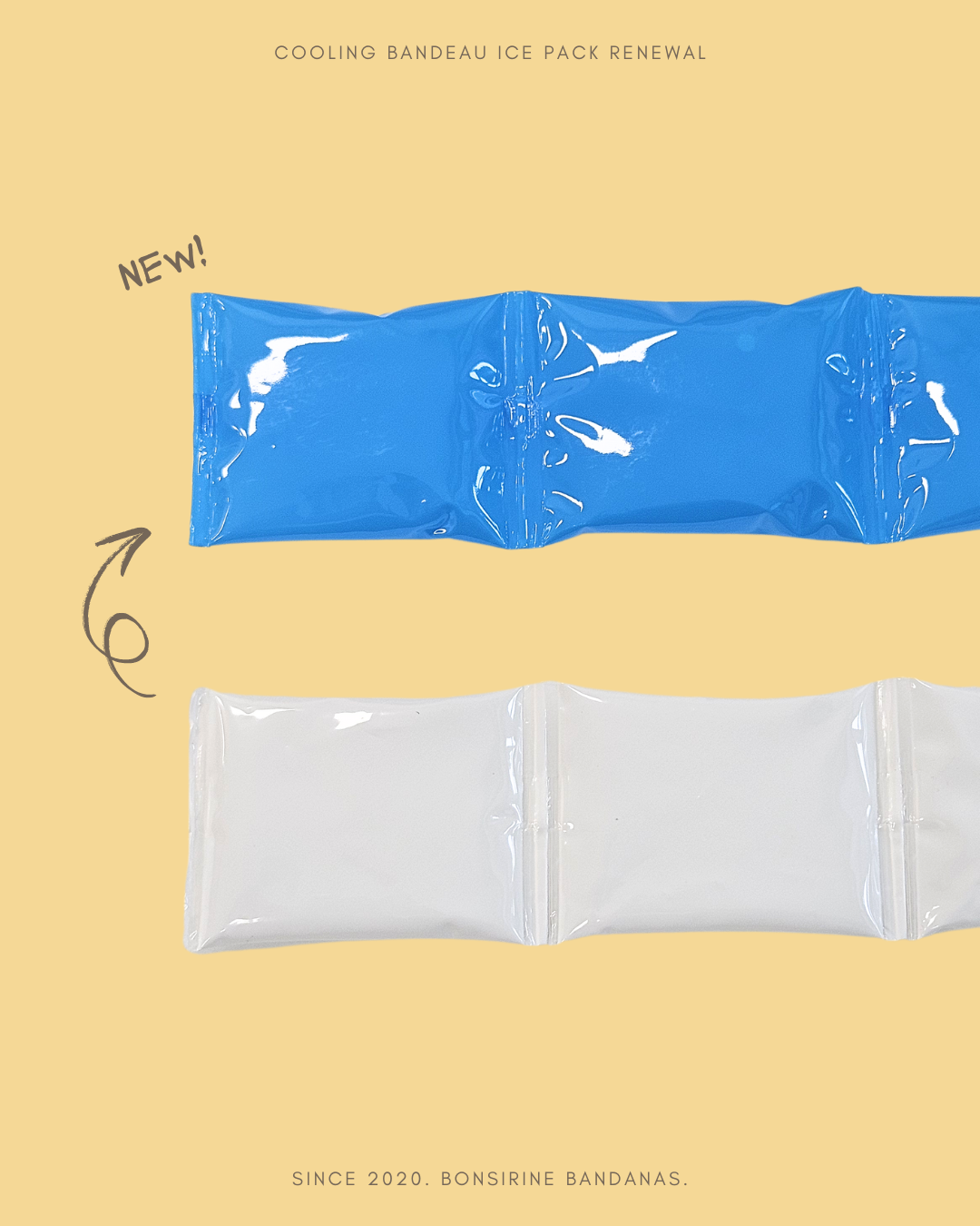 reusable ice pack for cooling bandeau scarf