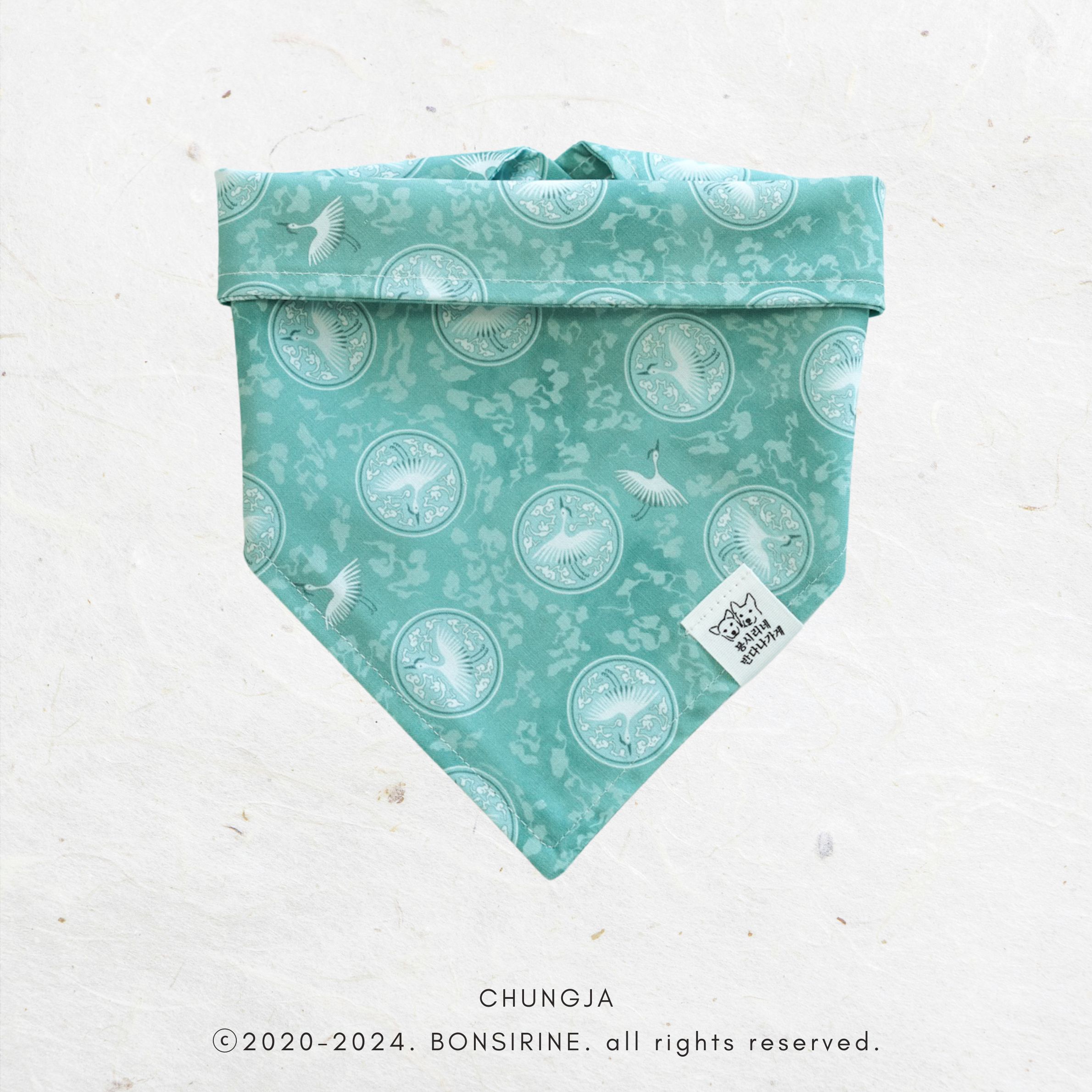 [Korean Heritage] 청자 상감운학문 Bandana (3 sizes)