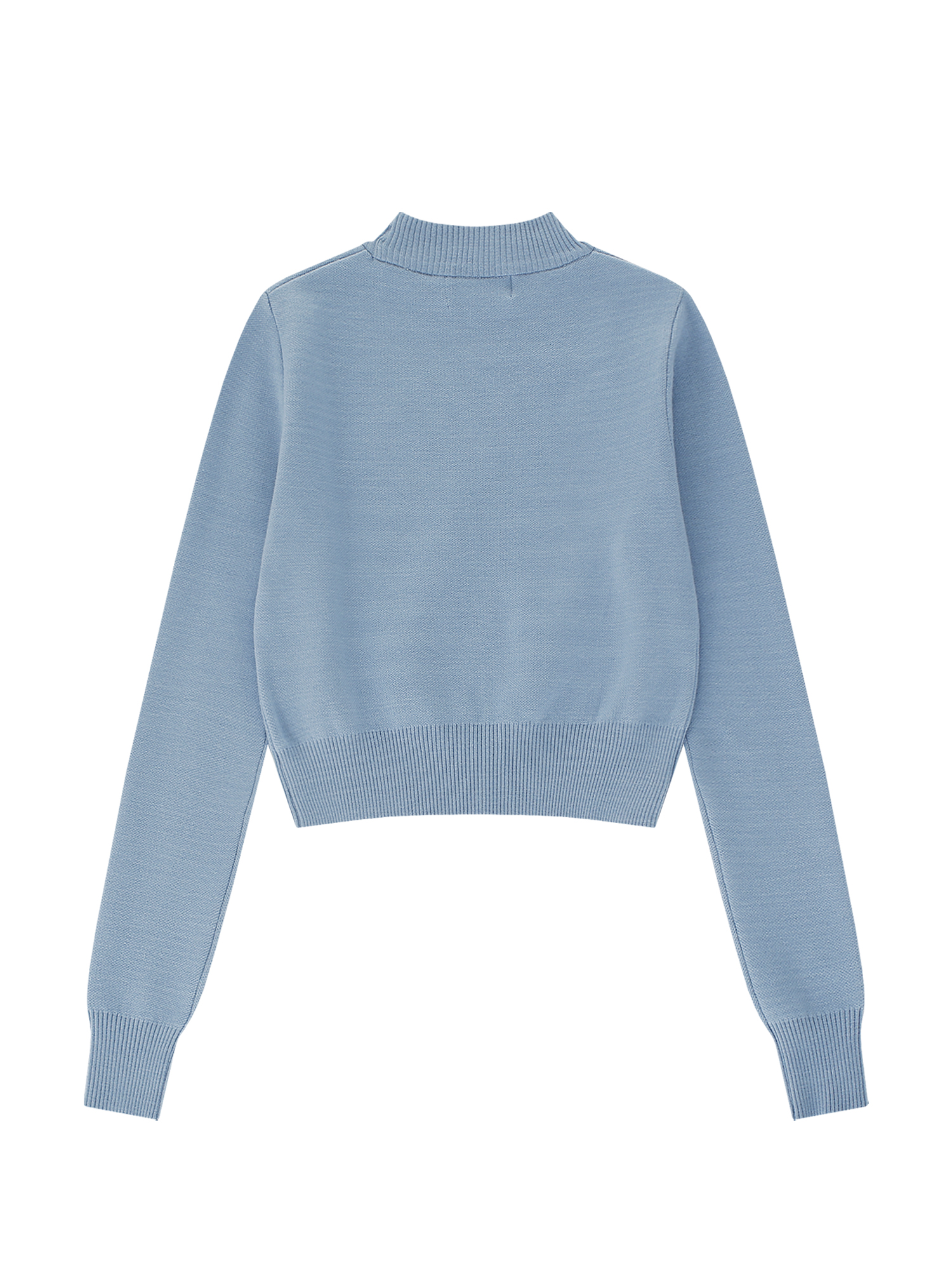 Highneck Knit Top Sky Blue
