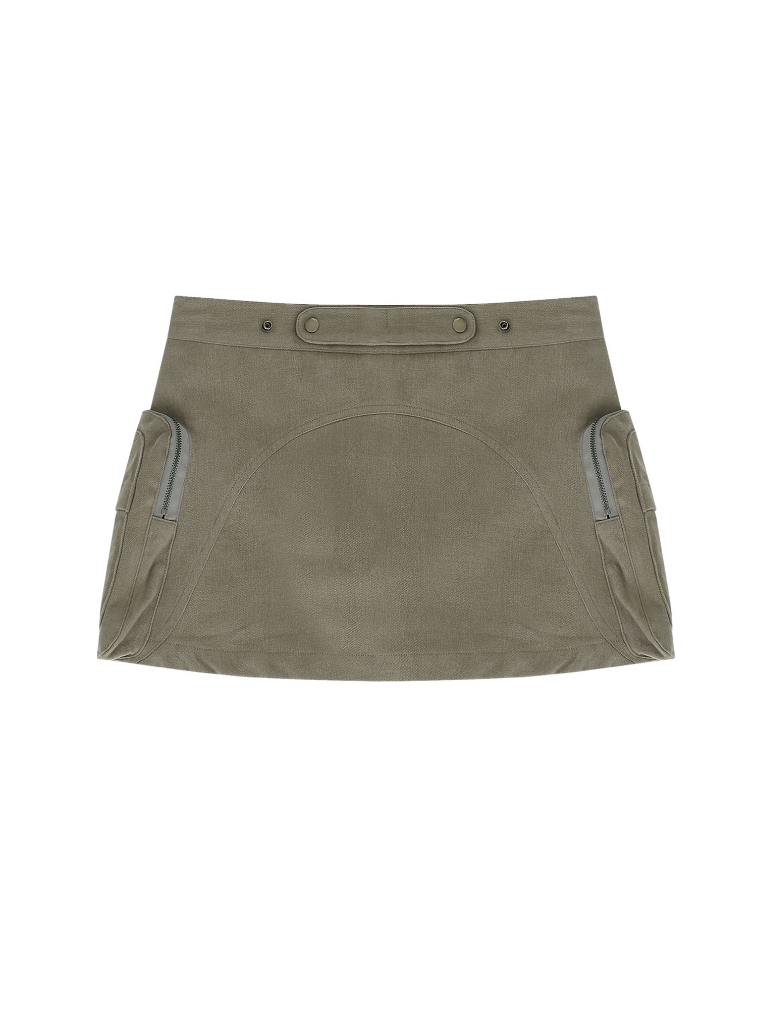 Fluffy Cargo Mini Skirt Pants Khaki