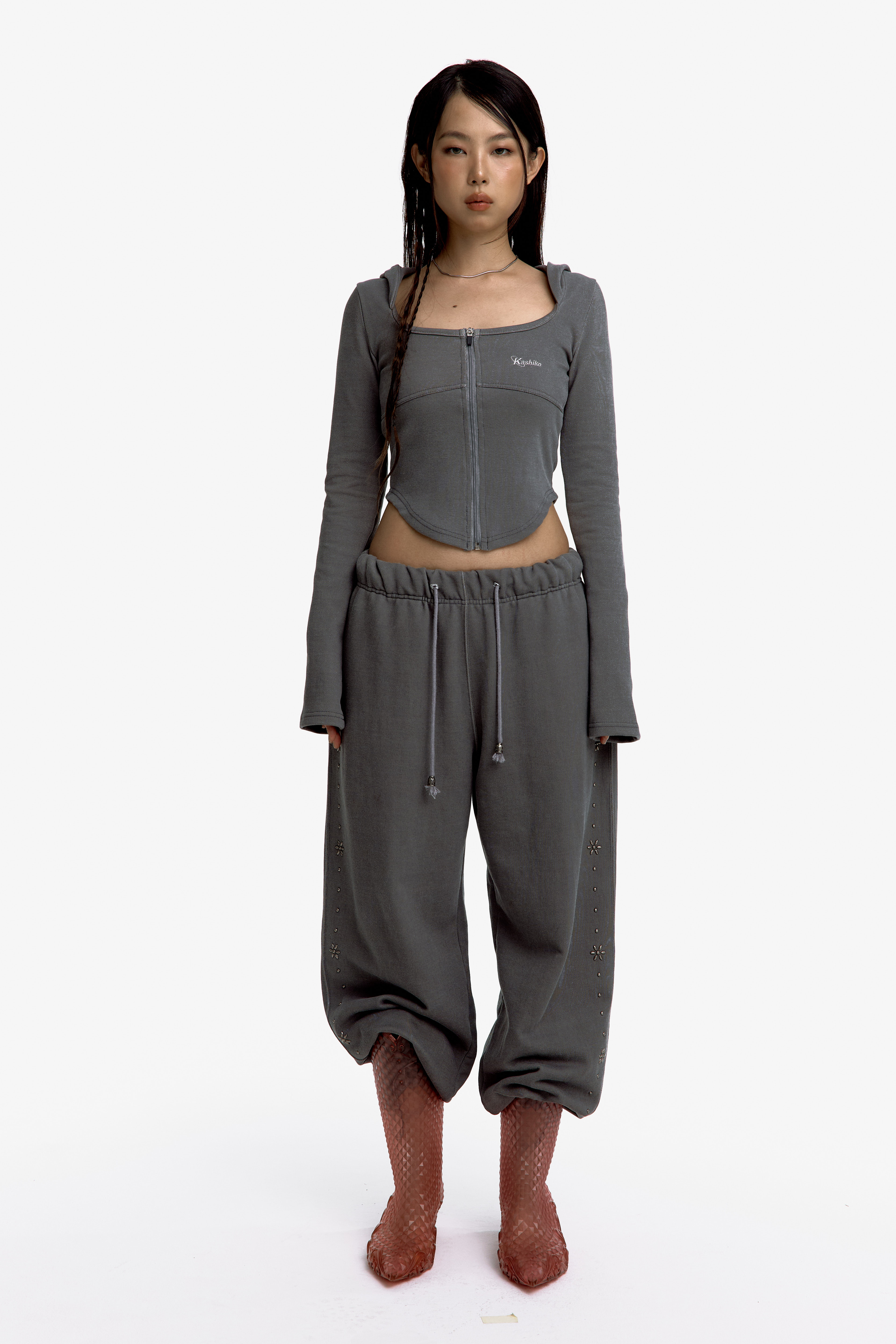 Kashiko Comfy : Monk Hood Zip-Up