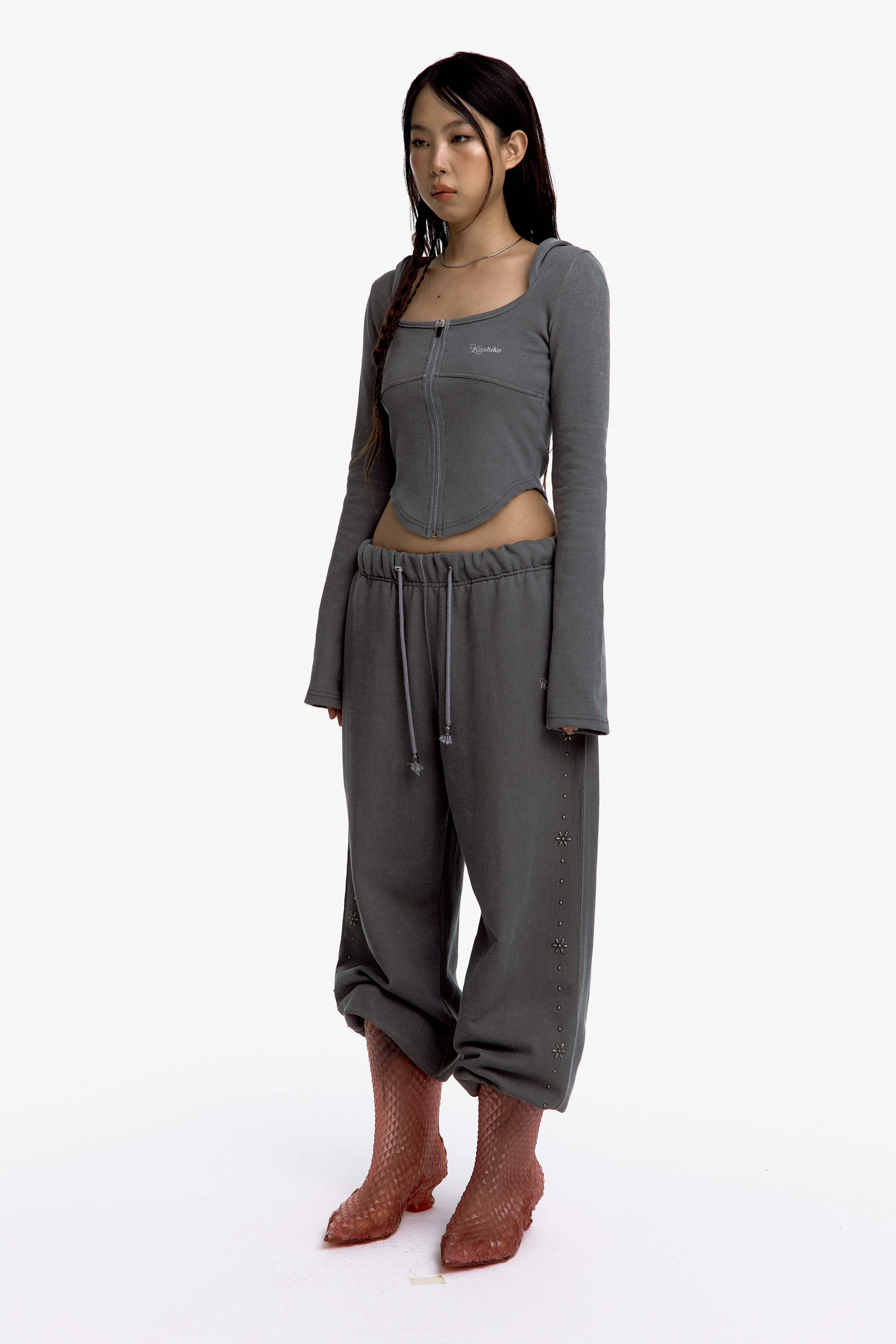 Kashiko Comfy : Monk Hood Zip-Up