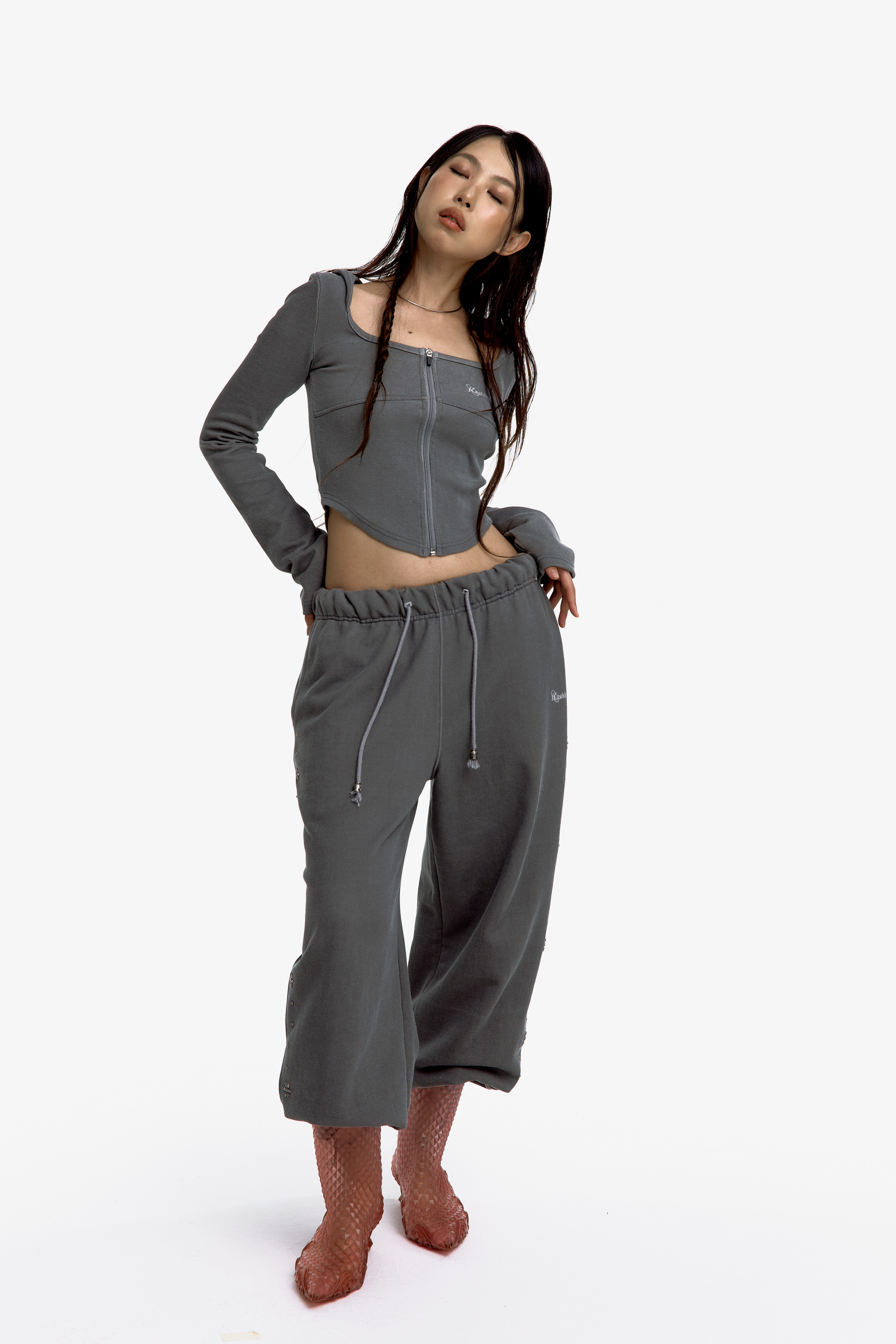 Kashiko Comfy : Monk Hood Zip-Up