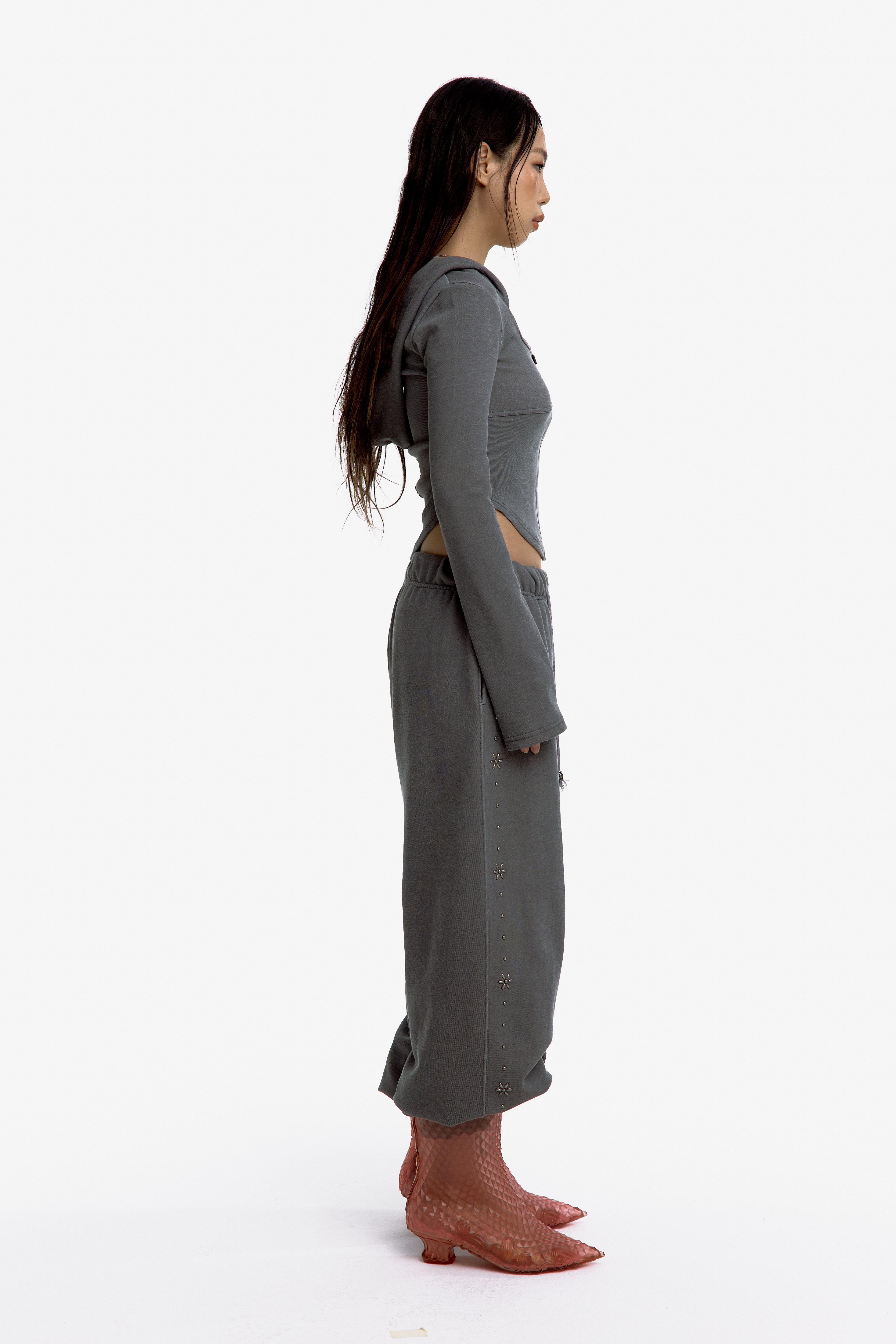 Kashiko Comfy : Monk Hood Zip-Up