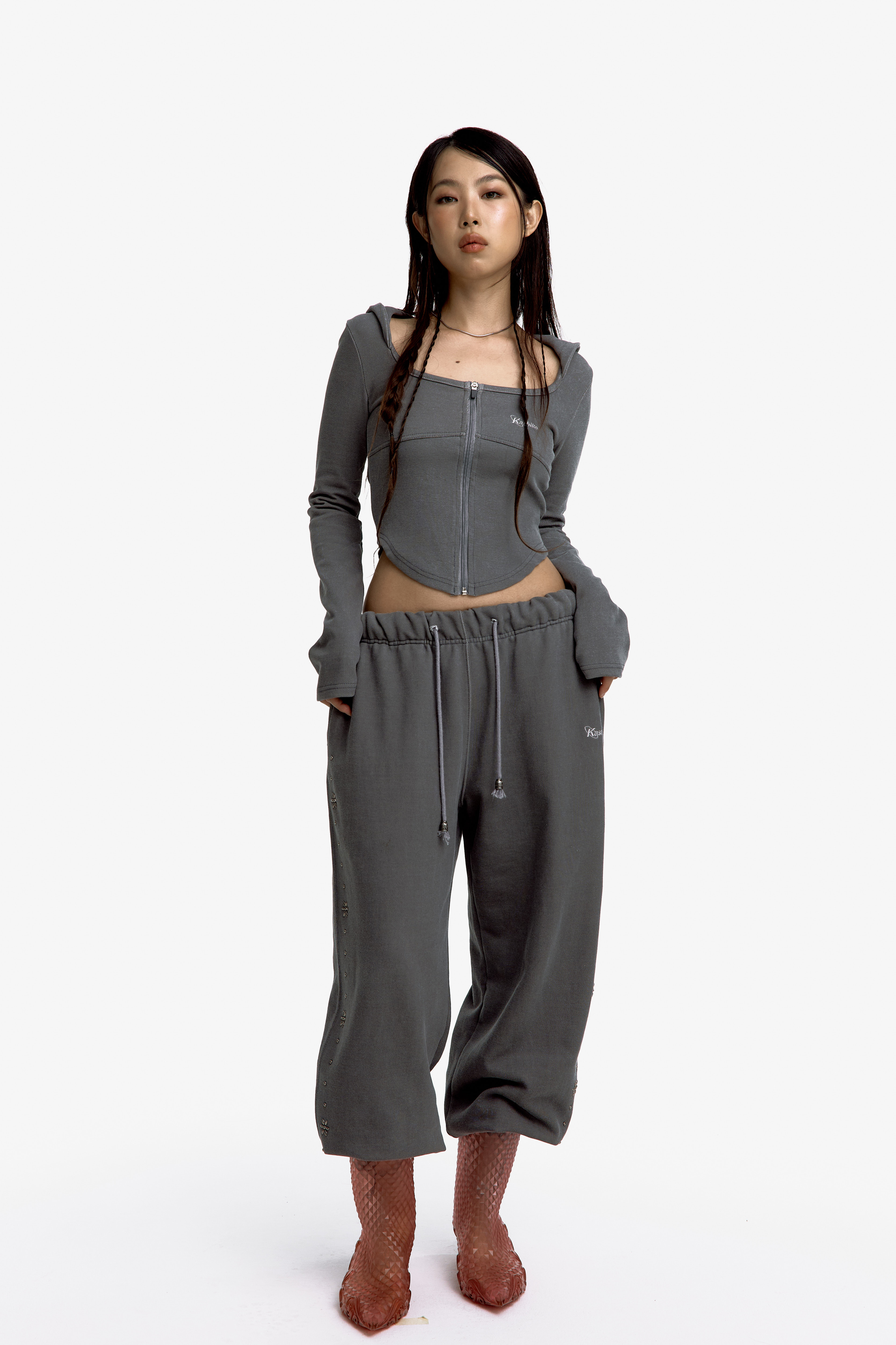 Kashiko Comfy : Monk Hood Zip-Up