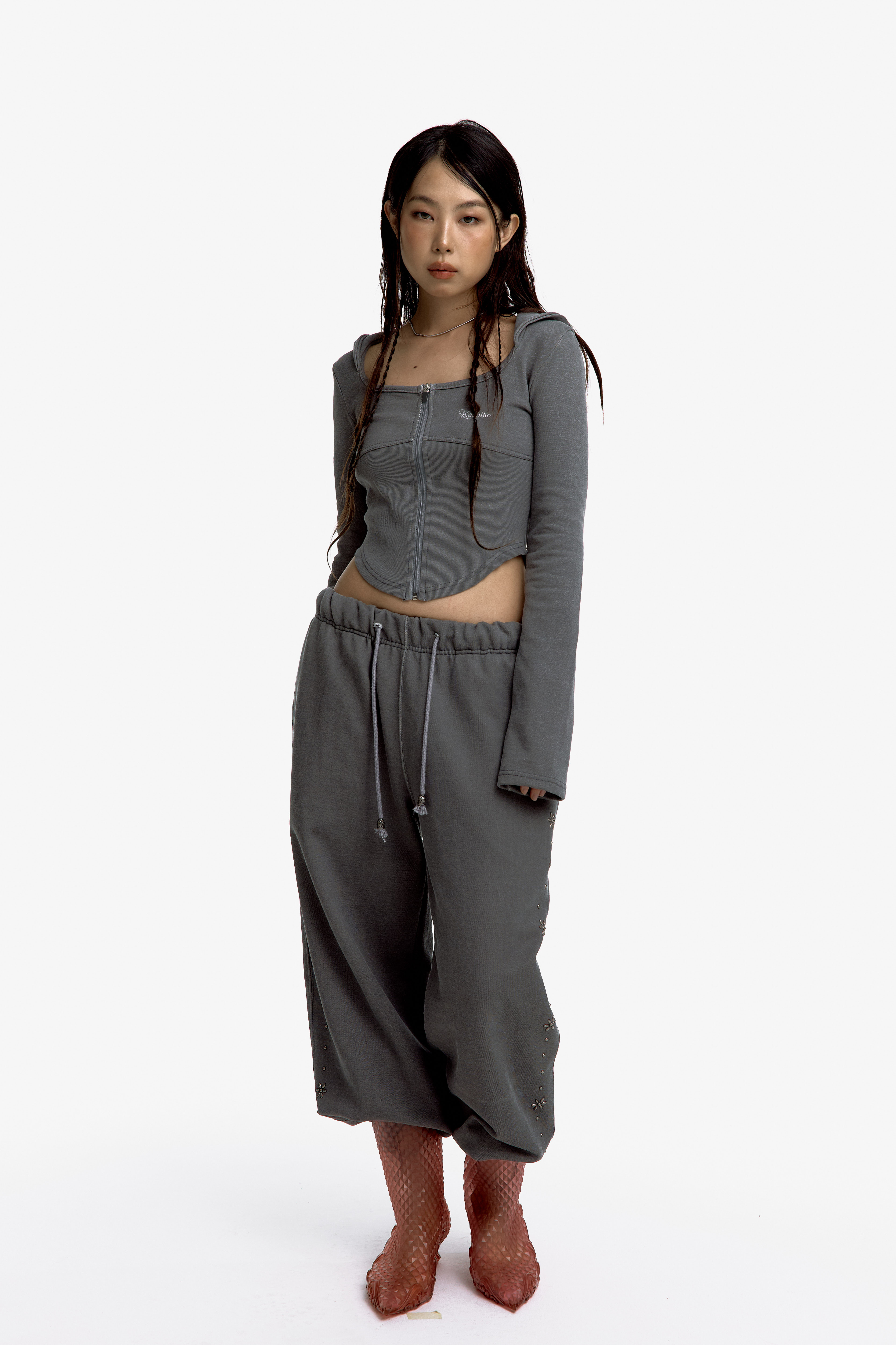 Kashiko Comfy : Monk Hood Zip-Up