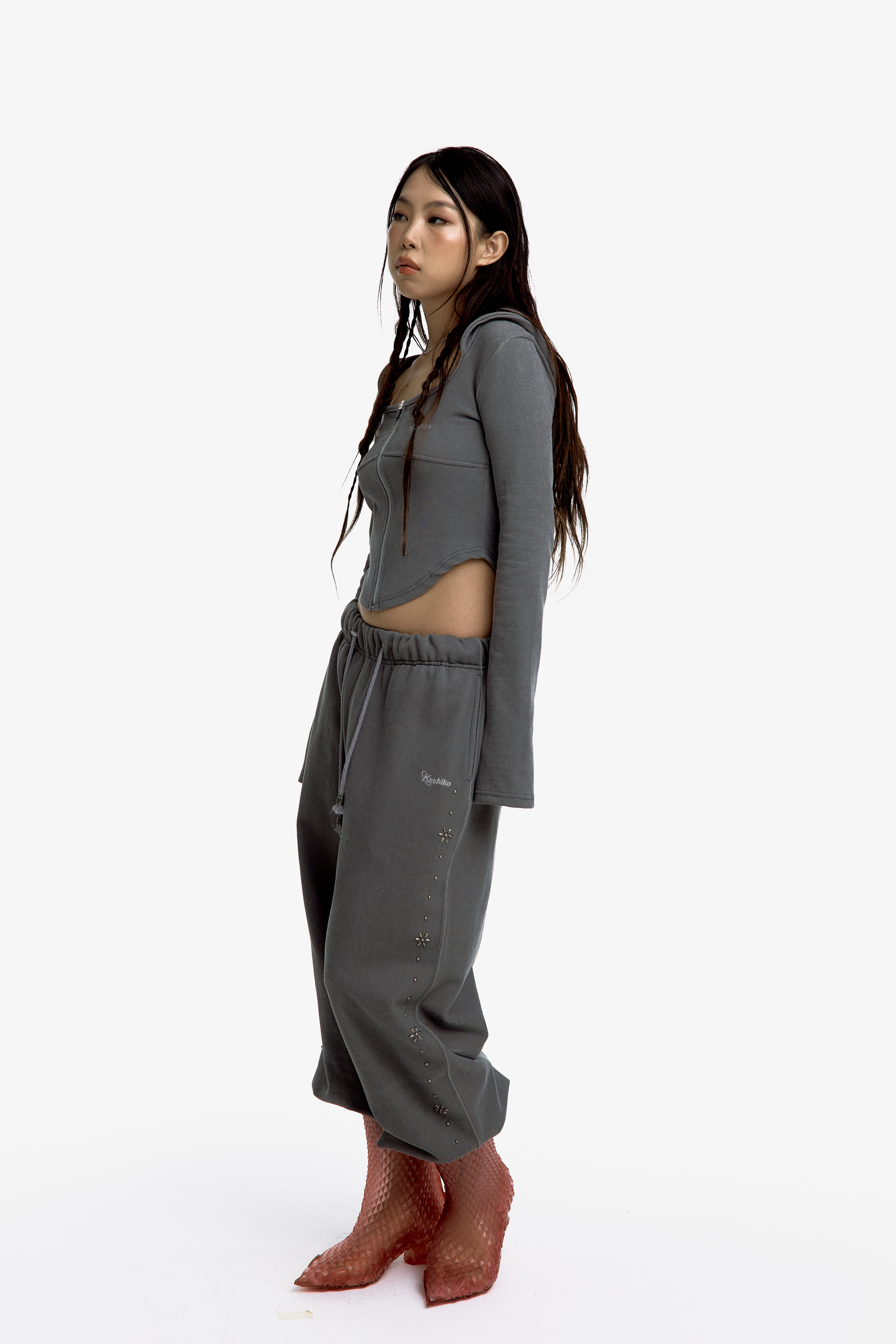 Kashiko Comfy : Monk Hood Zip-Up