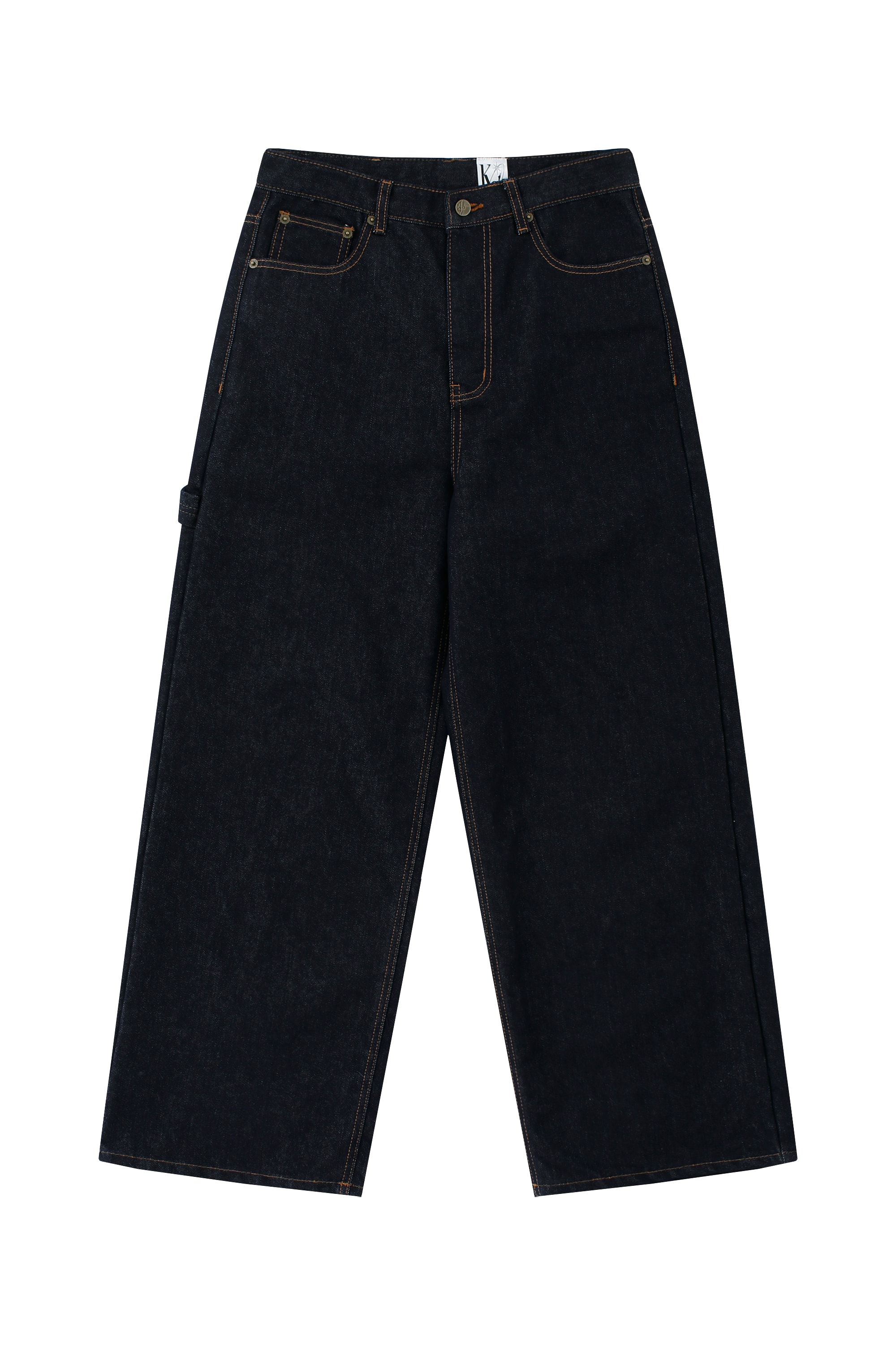 Embroied Nonfade Denim Pants Blue