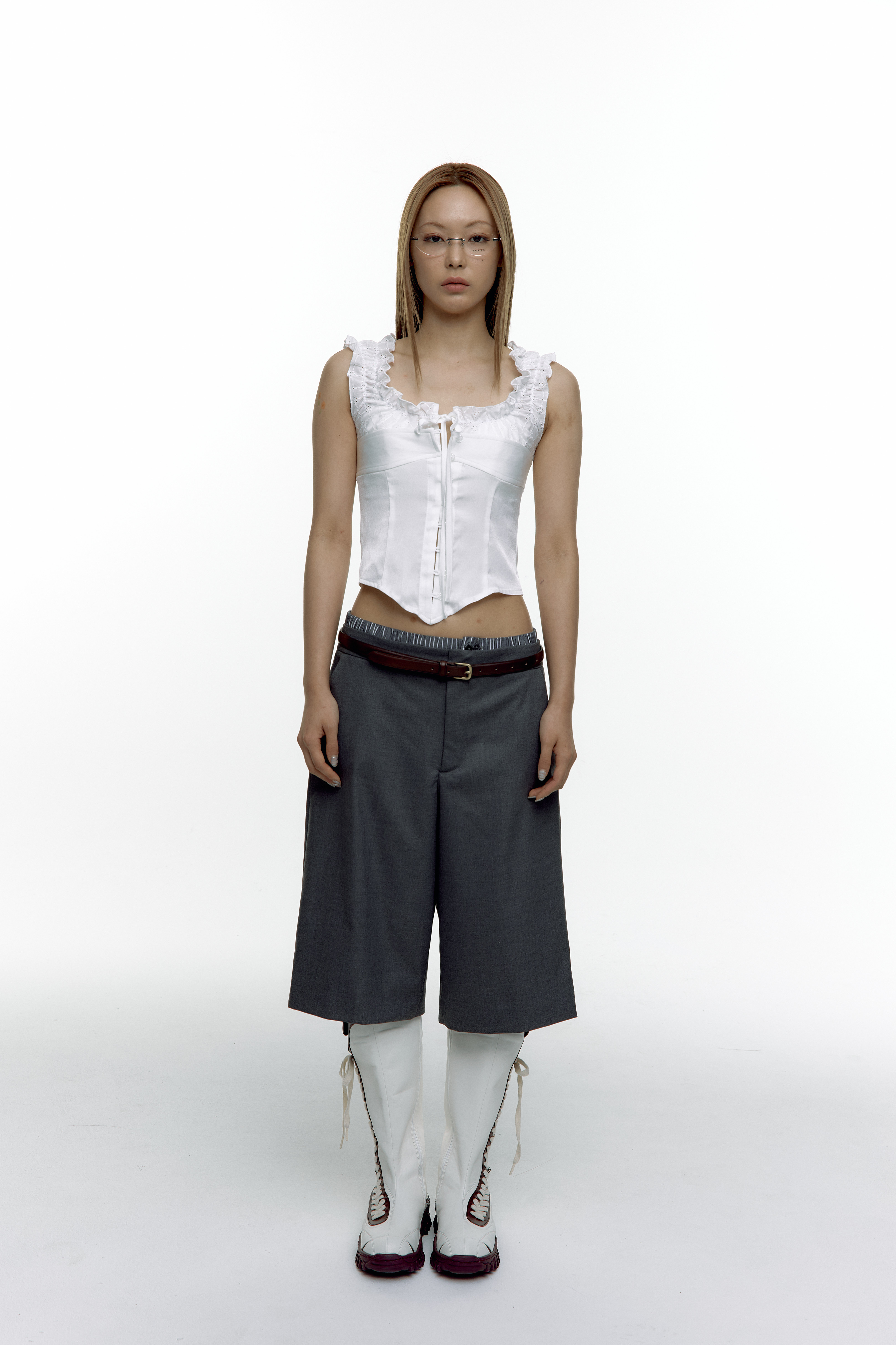 Lace Layered Sleeveless White