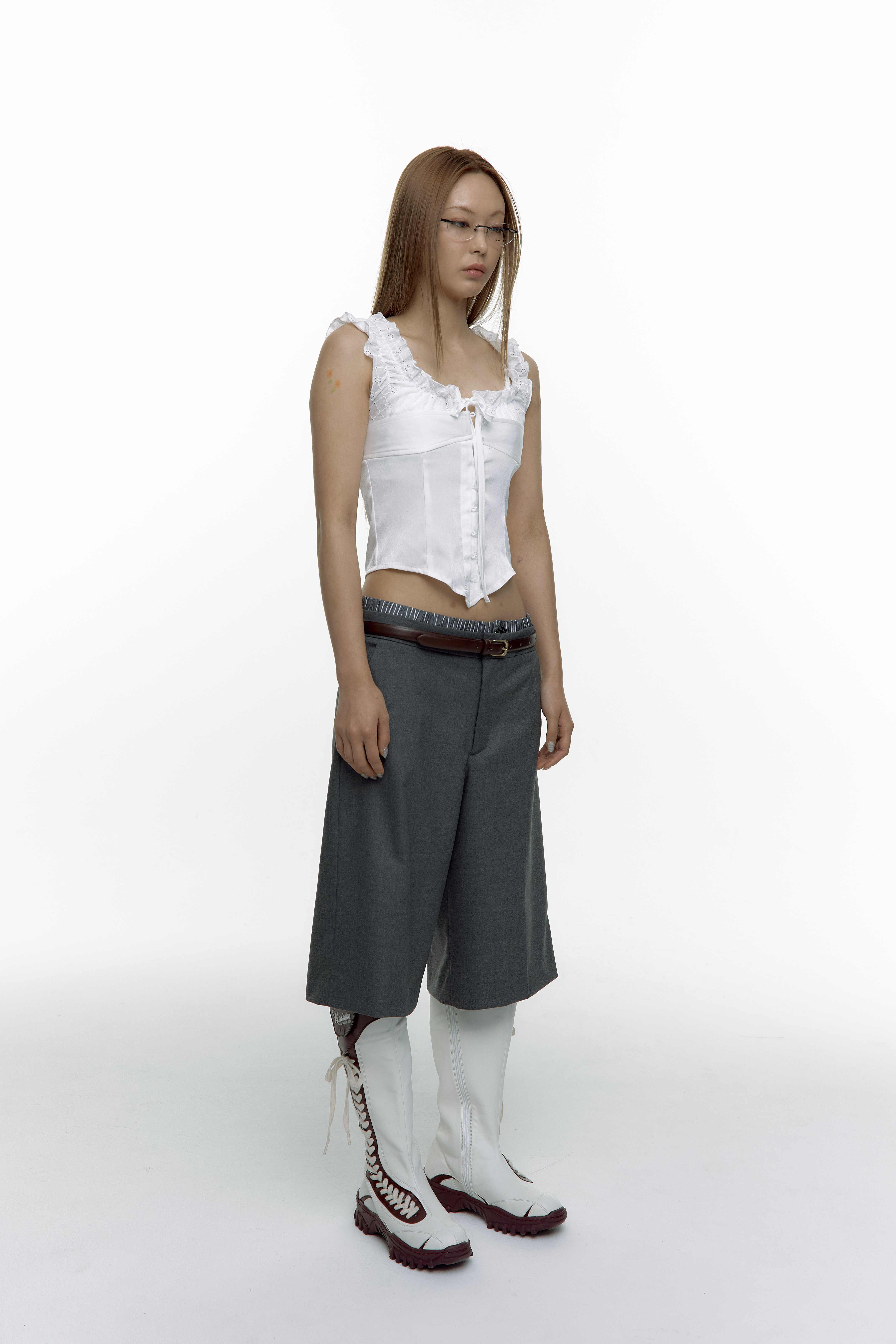 Lace Layered Sleeveless White