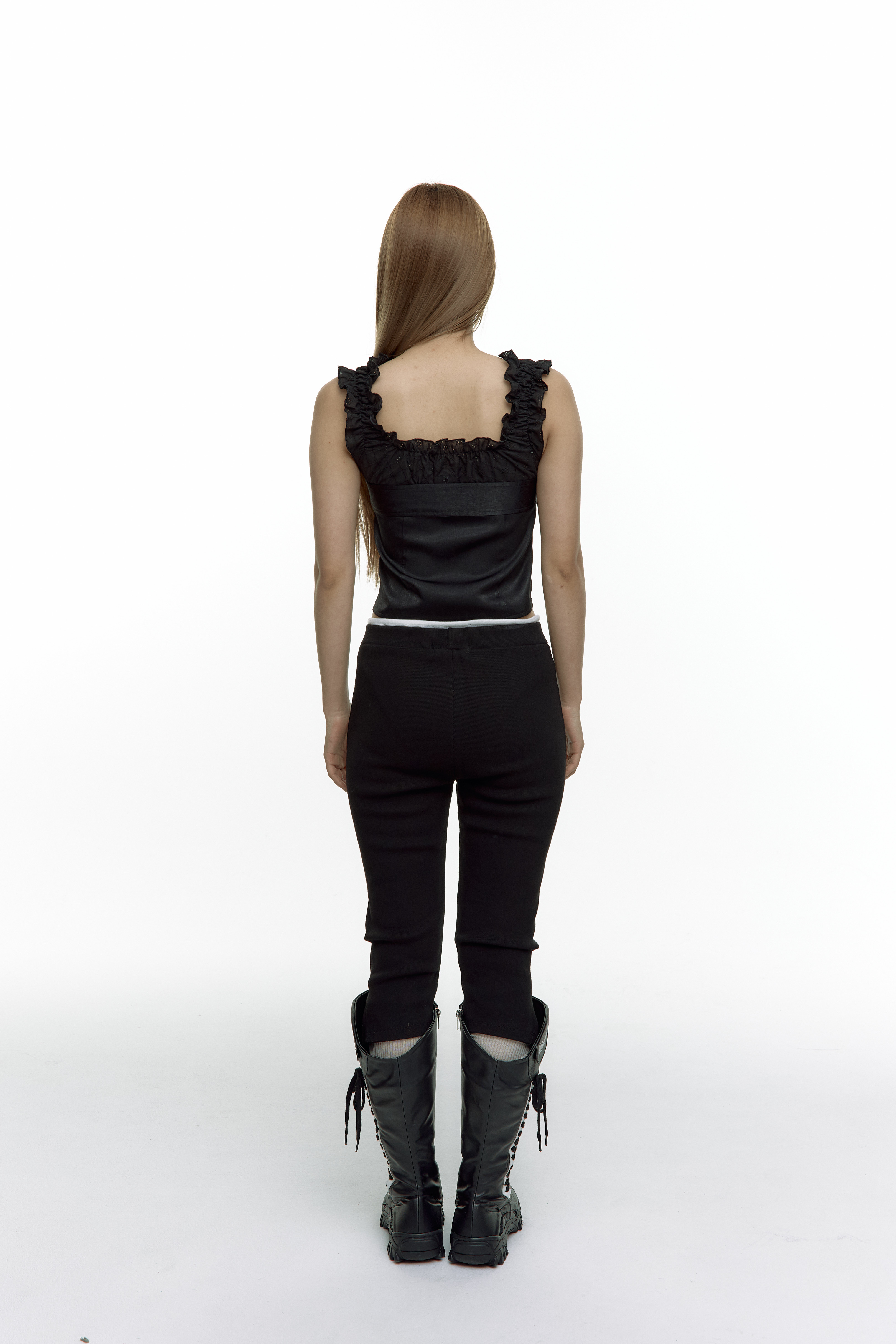 Lace Layered Sleeveless Black