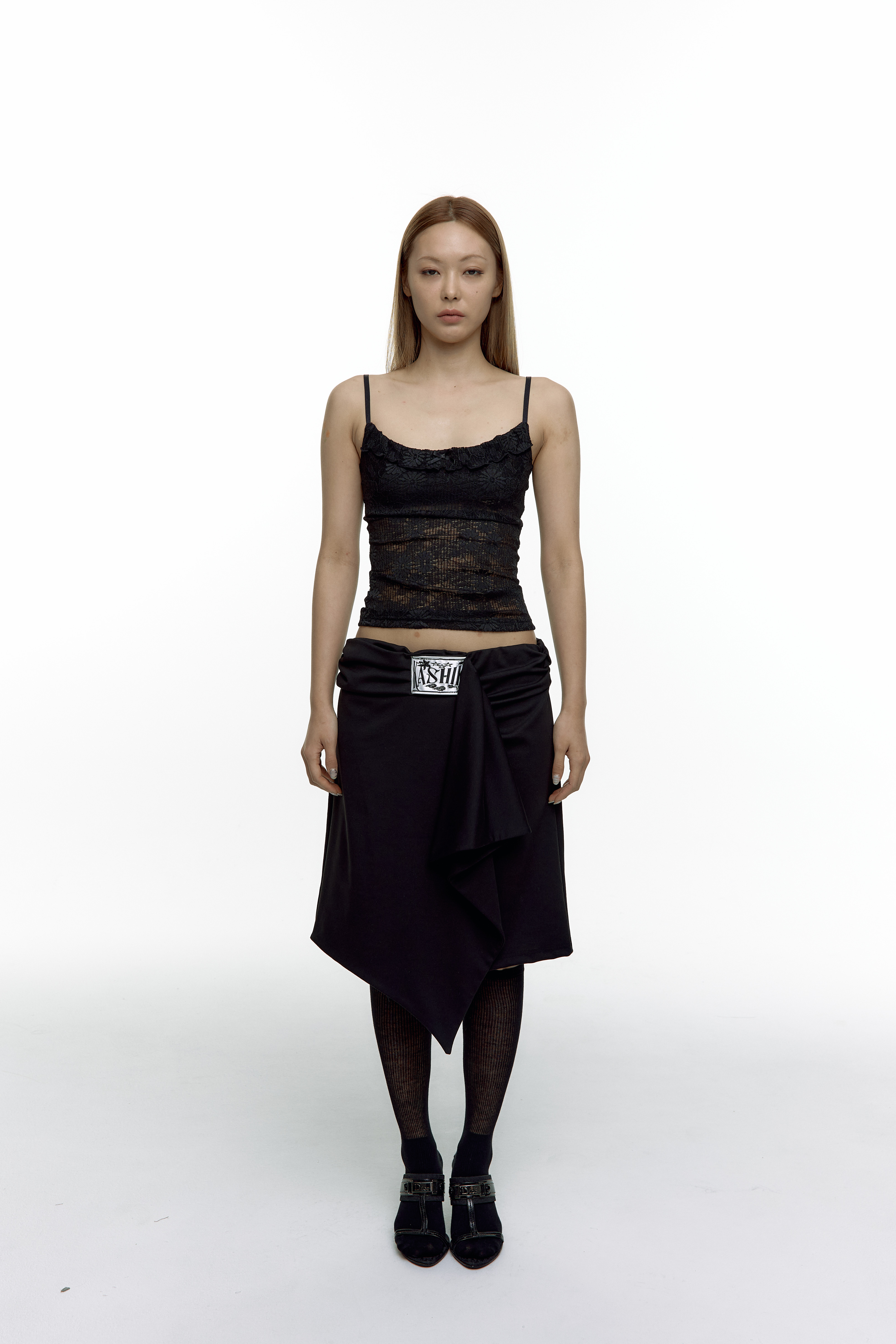 Lace Seethrough Top Black