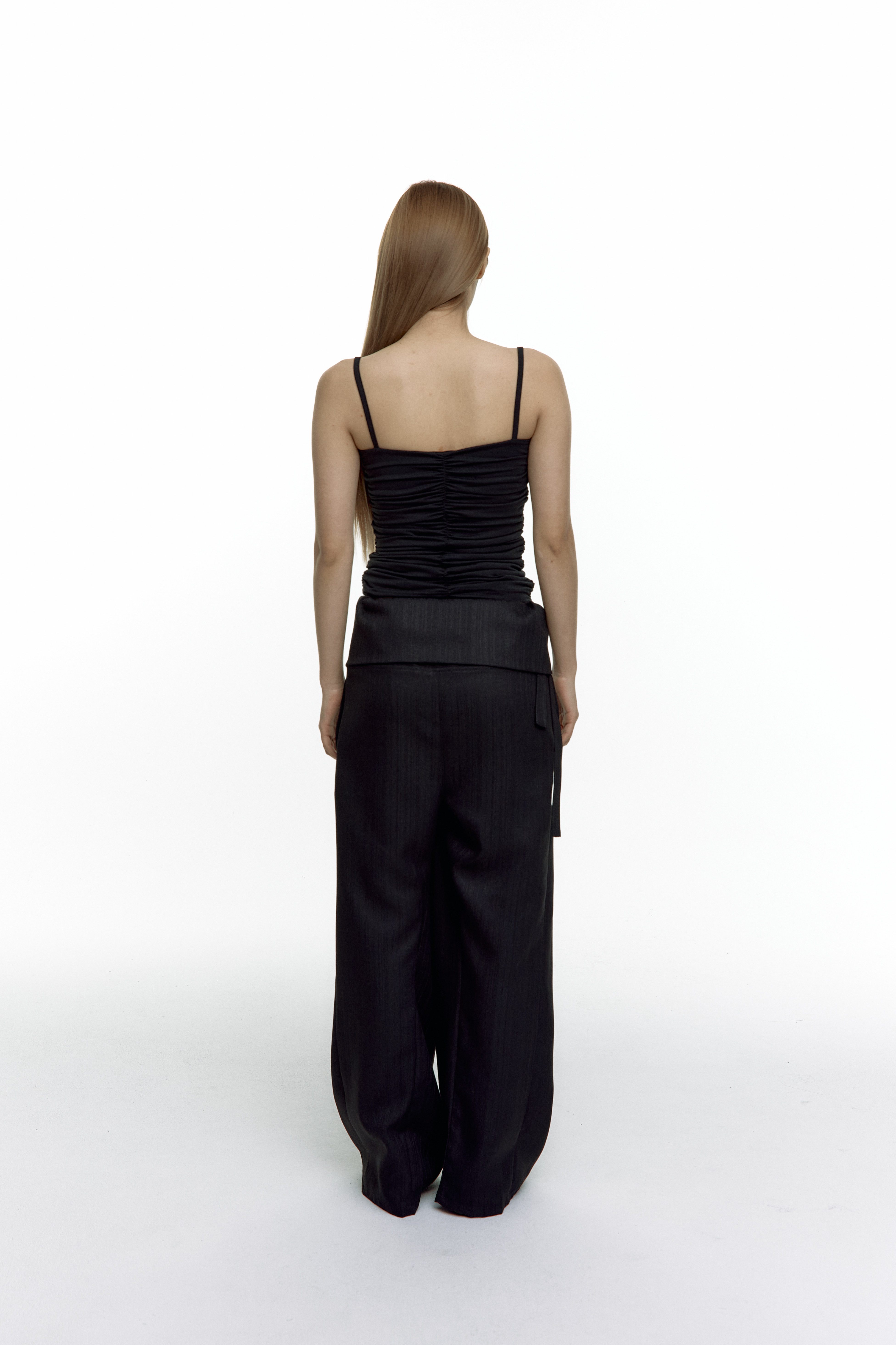Shirring Sleeveless Black