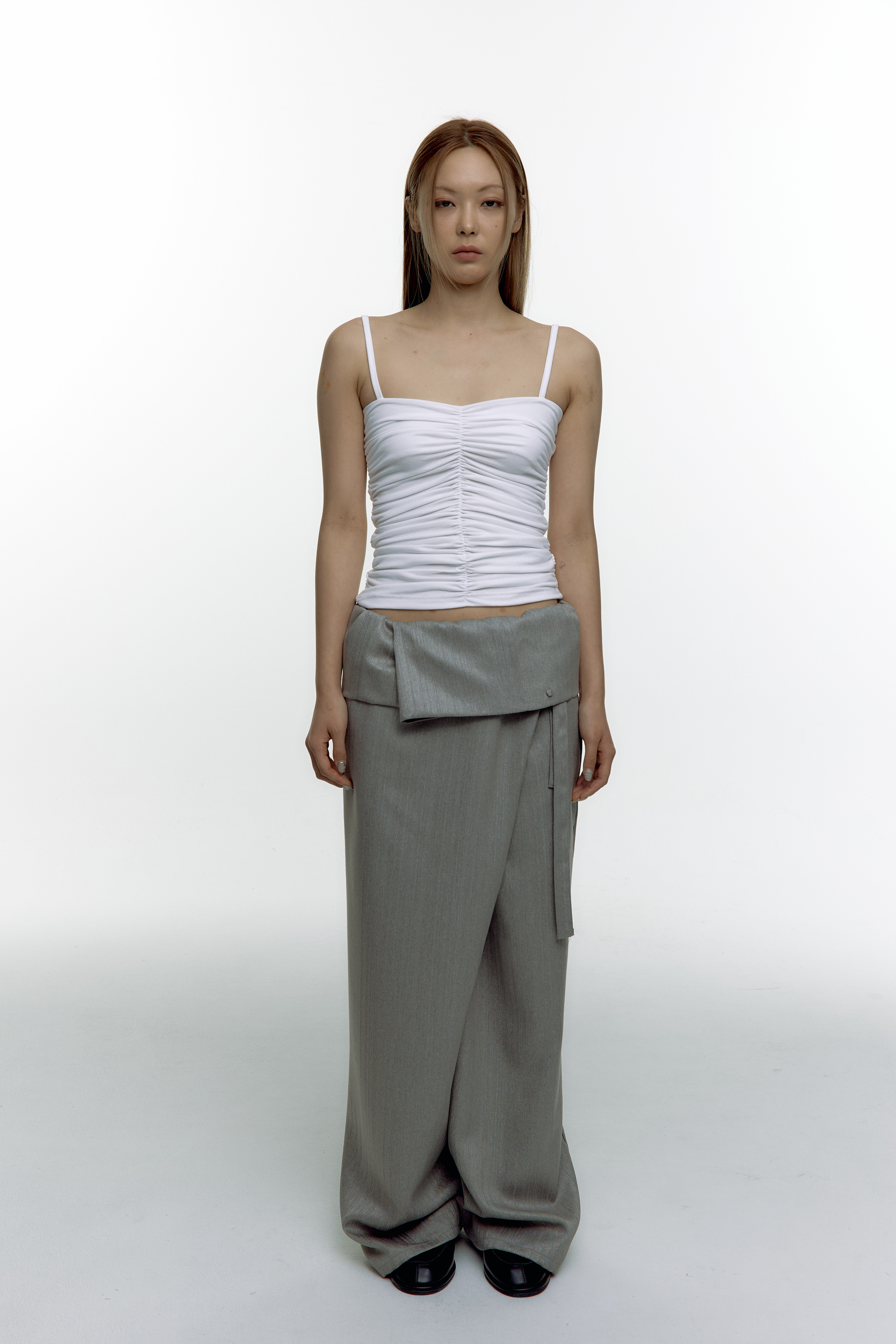 Shirring Sleeveless Ivory