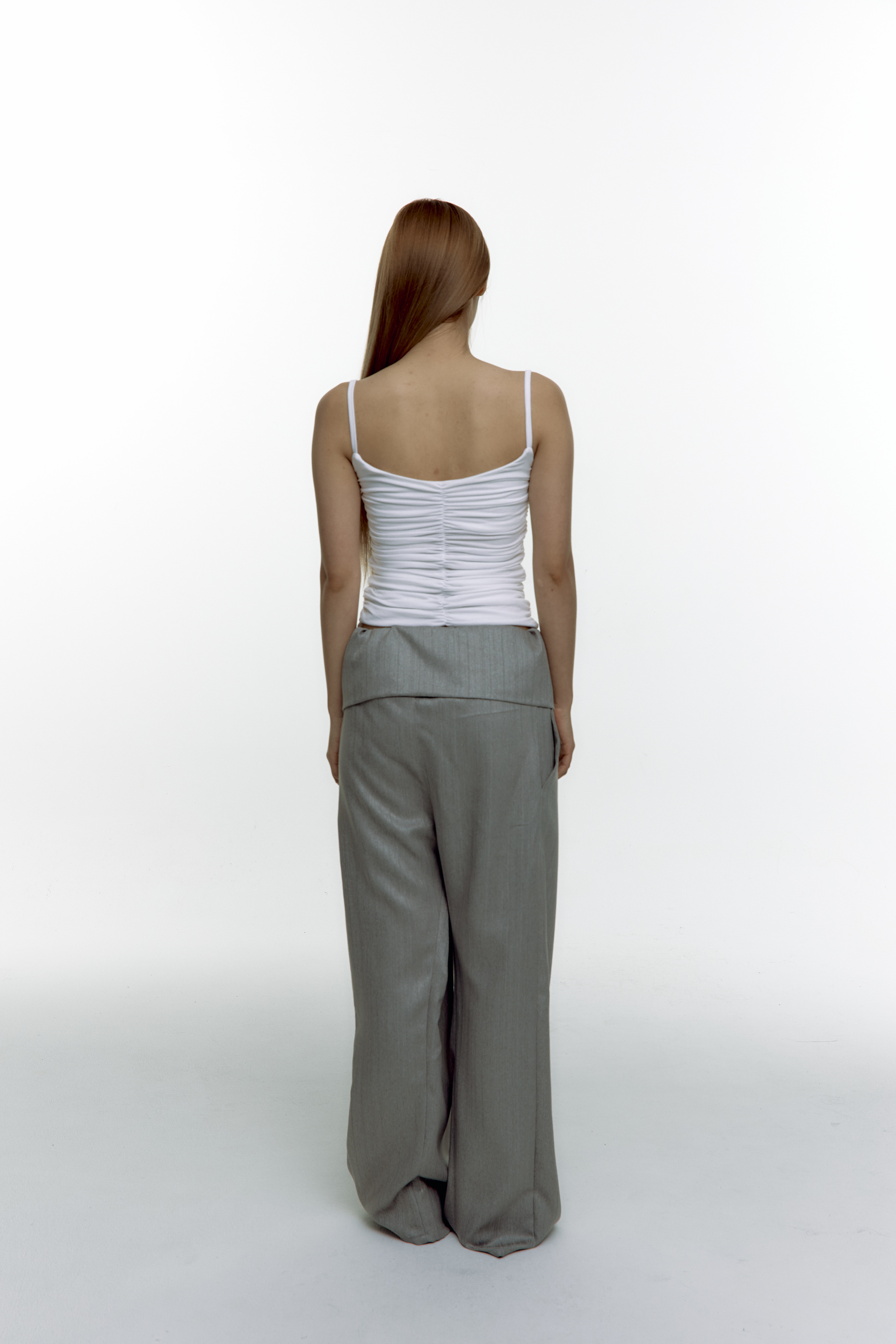 Shirring Sleeveless Ivory
