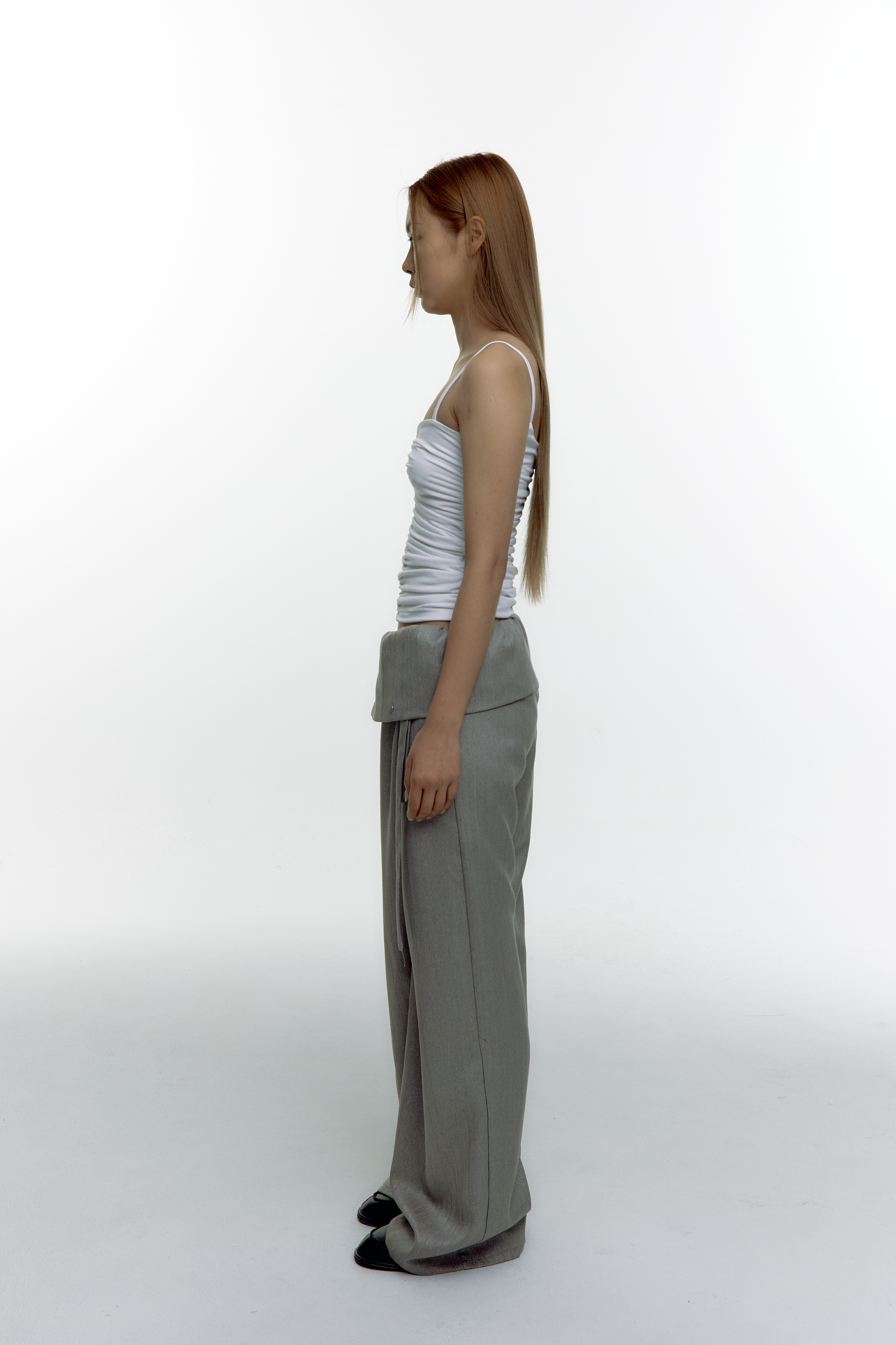 Shirring Sleeveless Ivory