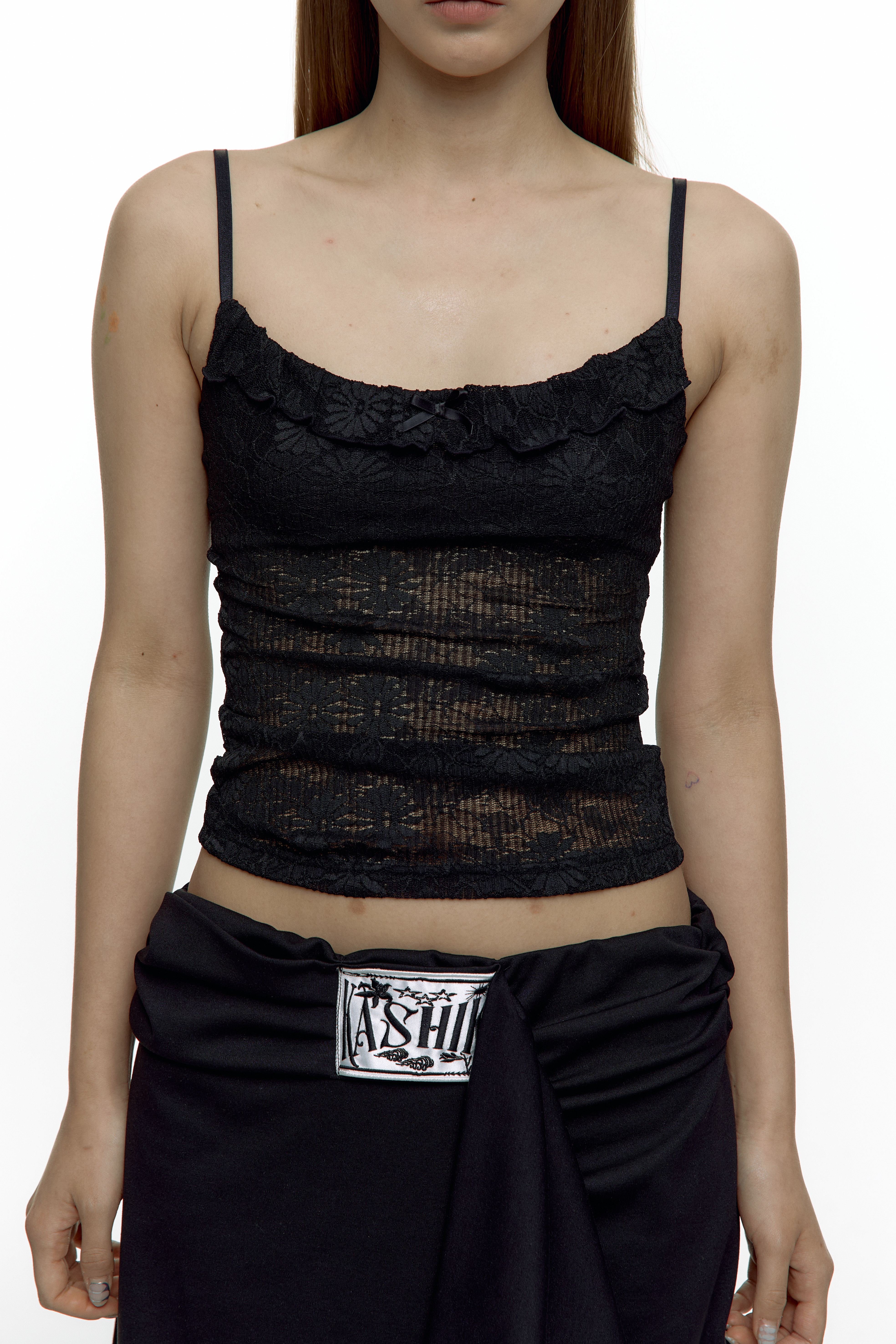 Lace Seethrough Top Black