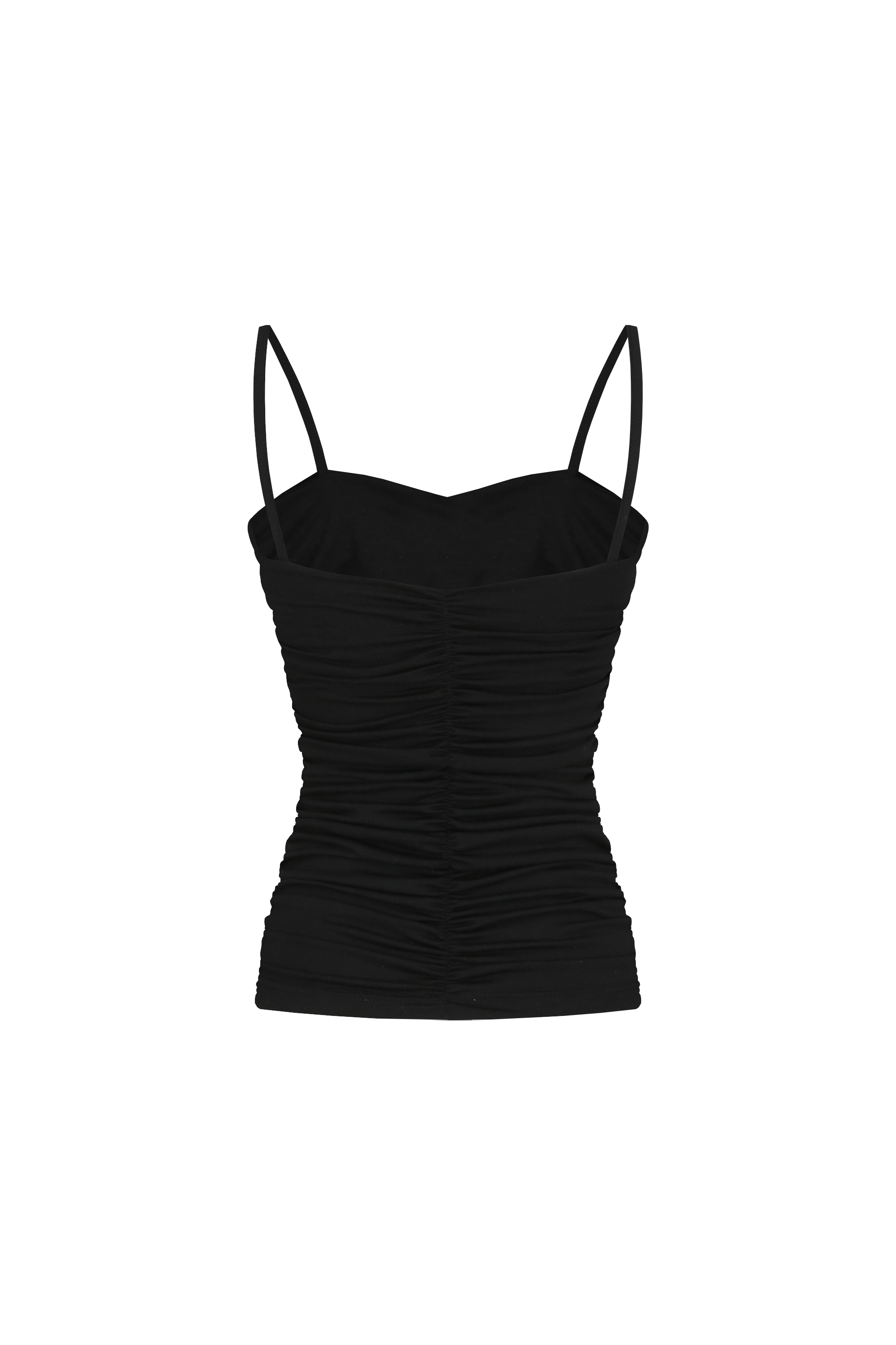 Shirring Sleeveless Black