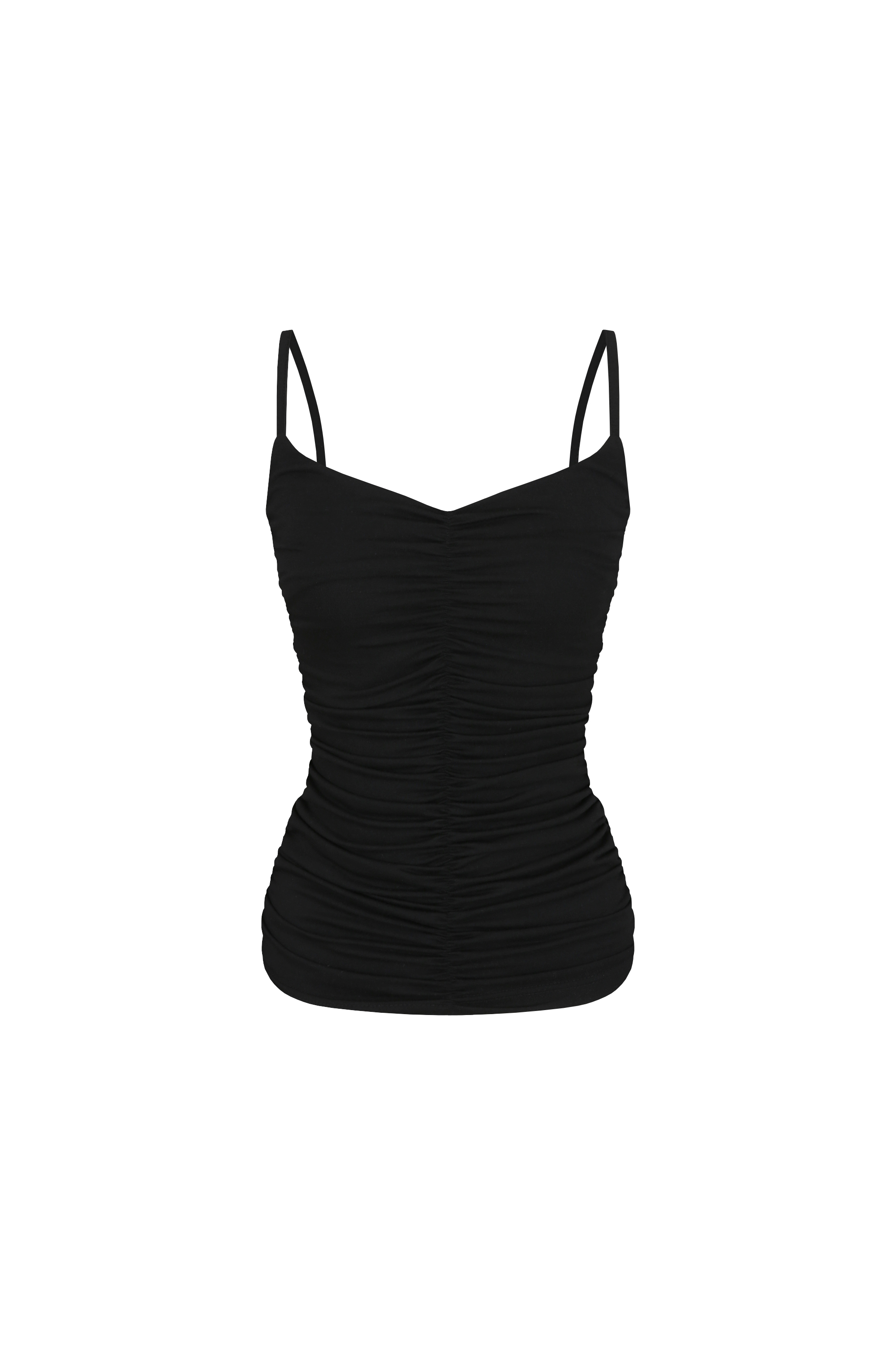 Shirring Sleeveless Black